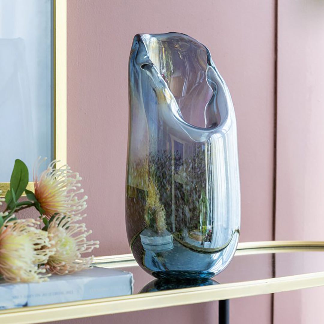Handmade Glass Vase - Elegant Home Decor for Flowers, Centerpiece & Wedding Decorations - Perfect for Living Room, Dining Table & Gift Giving