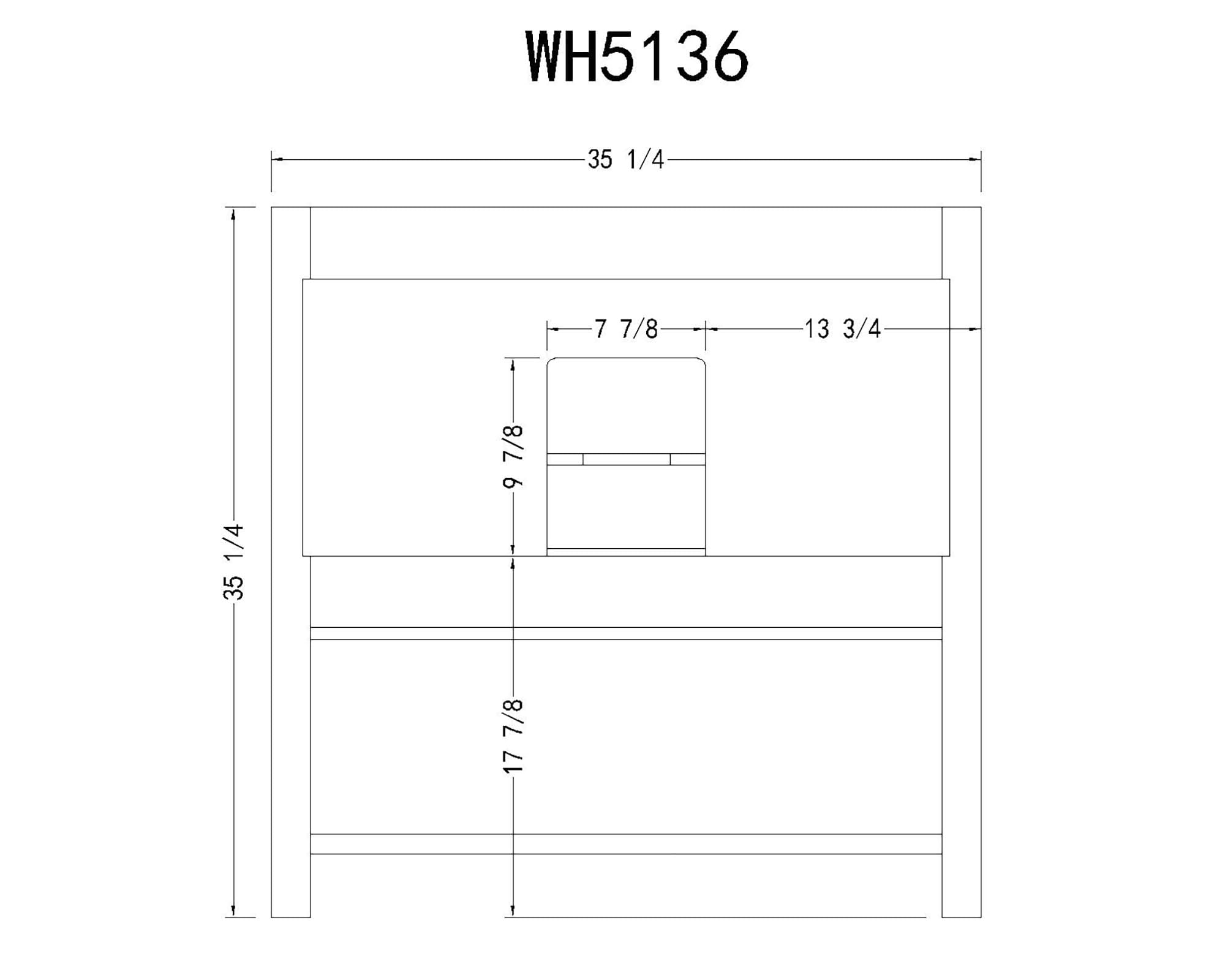 Legion Furniture WH5136 36-Inch White Wash Bathroom Vanity with Sink - Modern Farmhouse Style for Small Bathrooms & Powder Rooms