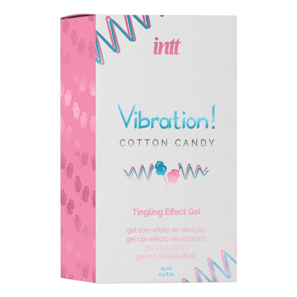 Intt Vibration Warming Gel - Cotton Candy Flavored Tingling Massage Gel for Couples & Personal Use - Enhances Intimacy & Relaxation