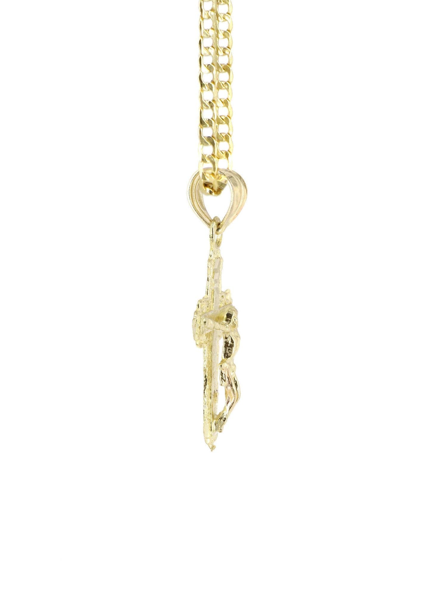 10K Gold Crucifix Necklace for Men - 5.8 Grams Religious Jewelry Gift for Baptism, Confirmation & Daily Wear