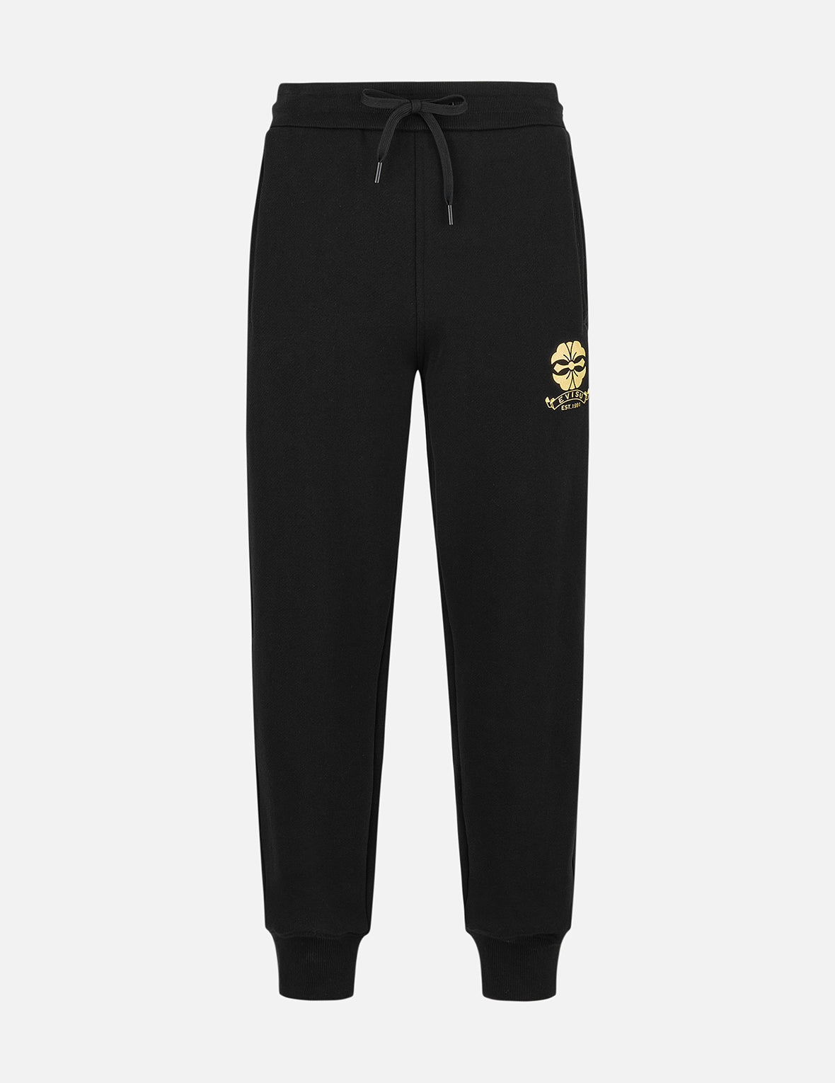 Kamon & Evisu Foil Print Straight Fit Sweatpants for Men - Comfortable Casual Joggers with Stylish Foil Design - Perfect for Lounge Wear, Gym, and Street Fashion