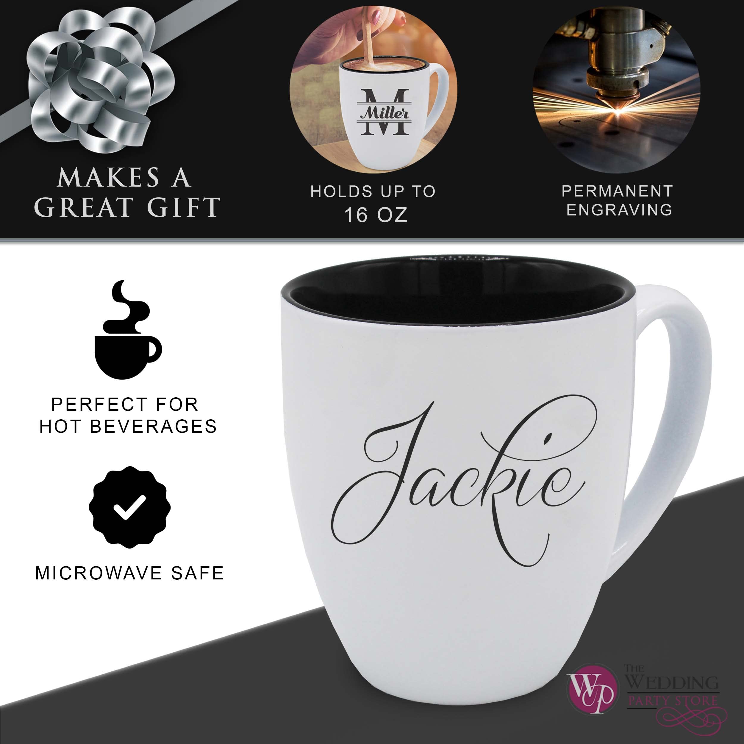 Personalized Engraved Coffee Latte Mug - Custom Tea Cup for Gifts, Office & Home Use (White) - Perfect for Coffee Lovers, Tea Drinkers & Corporate Gifts