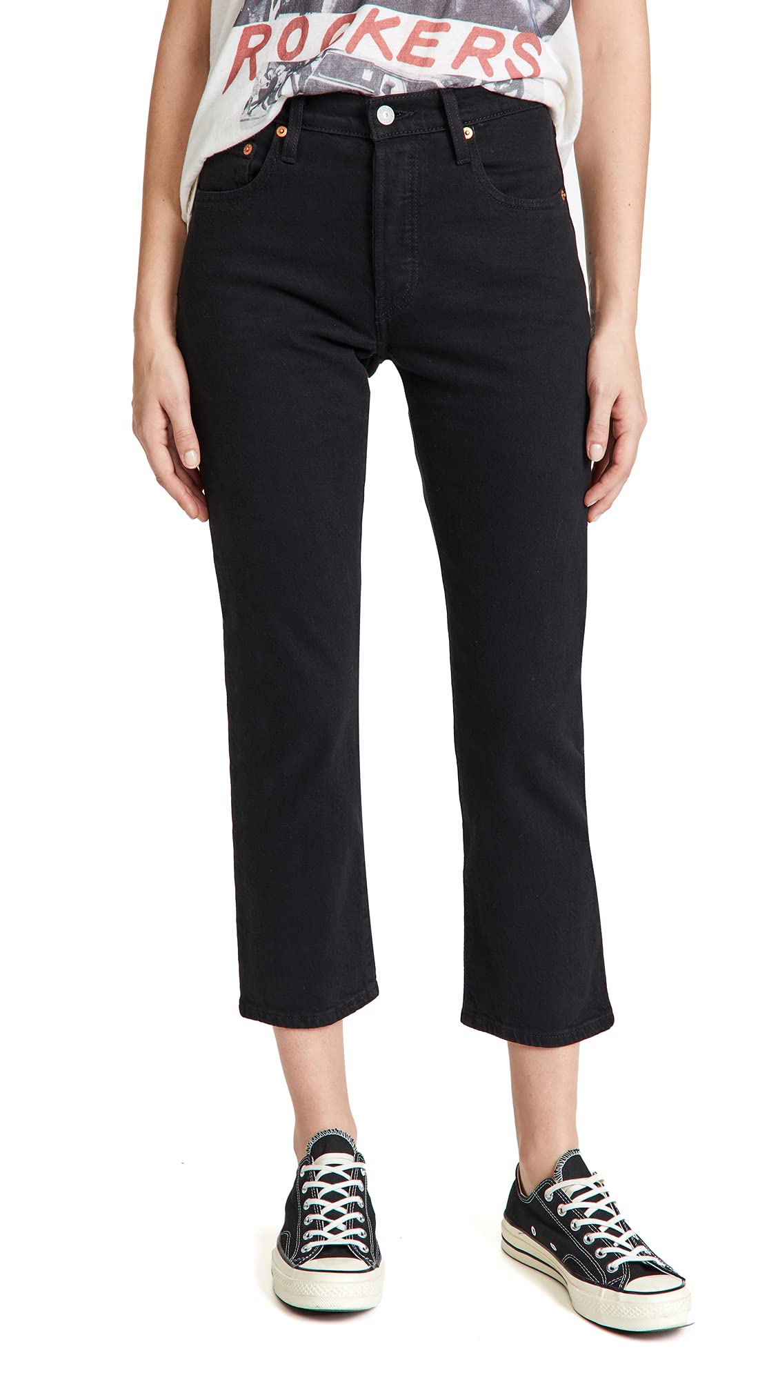 Levi's Women's Premium 501 Crop Jeans - High Waist Straight Leg Denim Pants for Casual Wear & Everyday Outfits