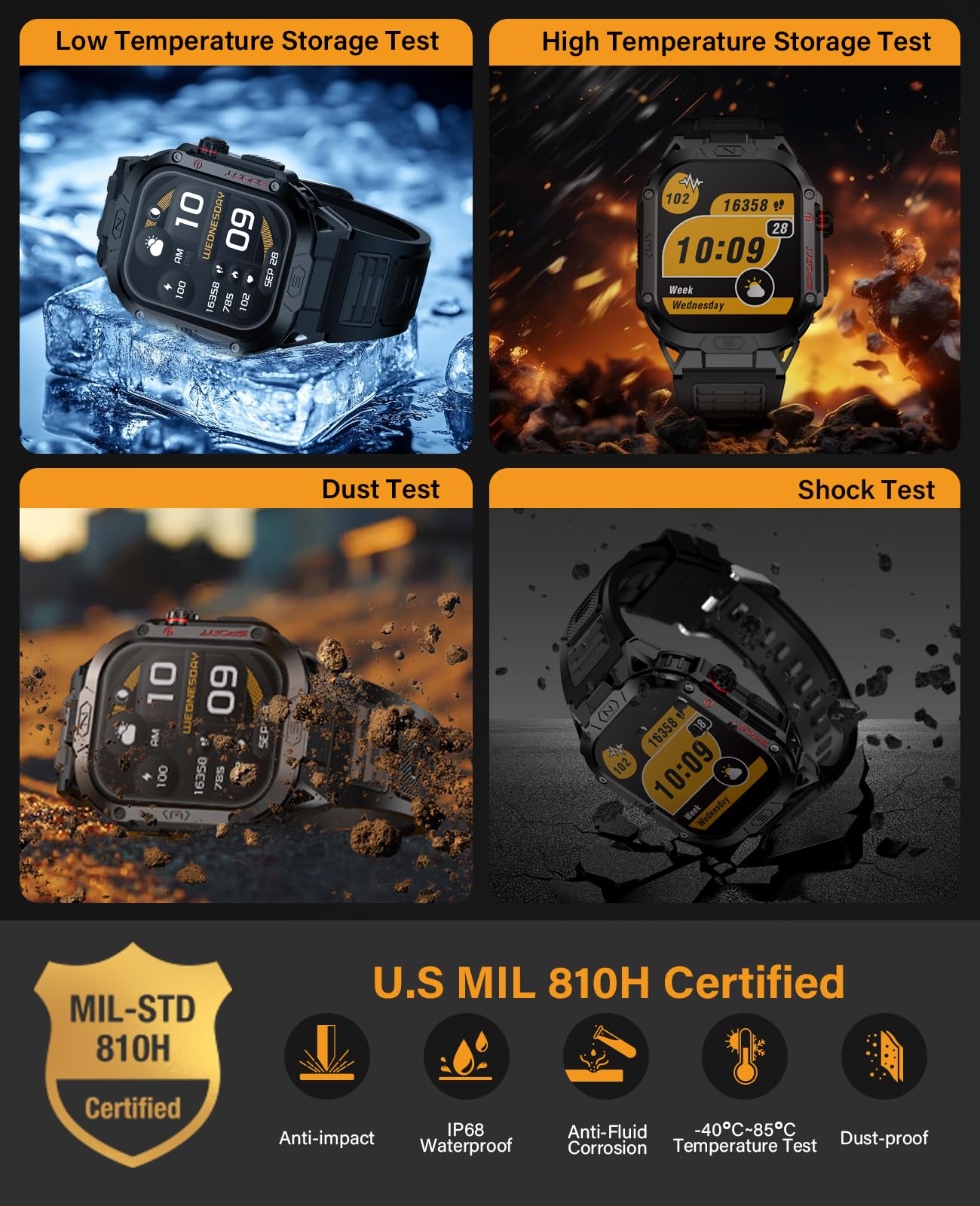 SOUYIE Military Smart Watch for Men - Answer/Make Calls, 2.02