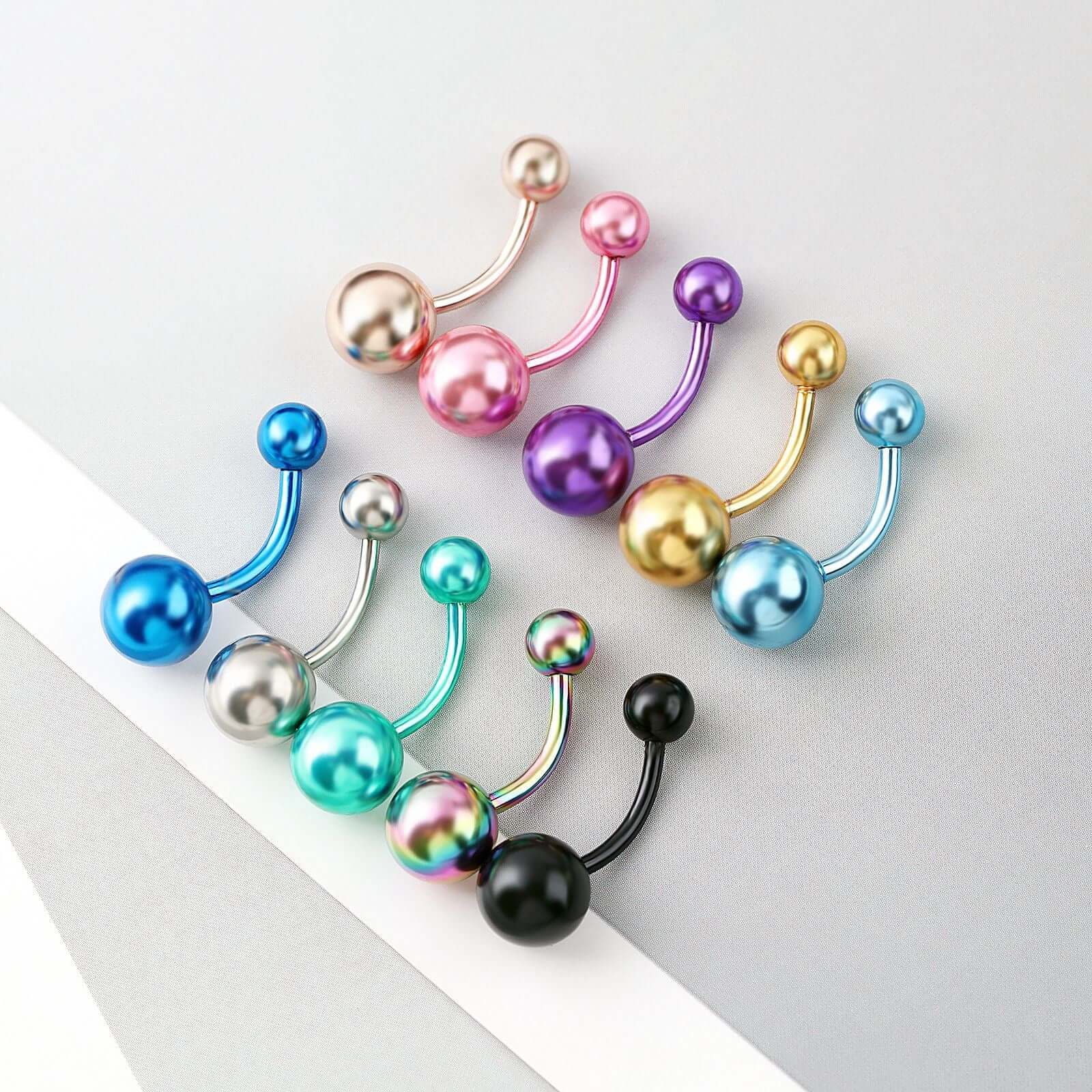 Trendy Neon Color Simple Navel Belly Rings for Women | Hypoallergenic Stainless Steel Body Jewelry | Perfect for Piercing, Parties & Summer Outfits (UZ472)