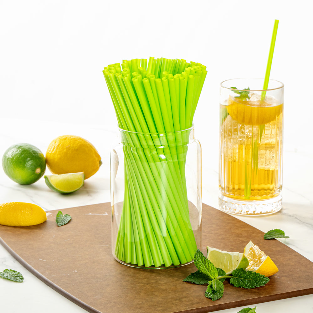 Eco-Friendly Compostable PLA/PBAT Plastic Straws - 8 1/4 Inch, 2000 Count Bulk Box - Perfect for Restaurants, Cafes & Sustainable Events