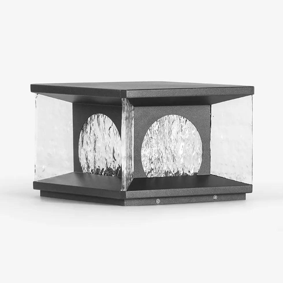 Ripple Glass Cube LED Outdoor Pillar Lights - Waterproof Landscape Lighting for Garden, Pathway, Patio, and Driveway Decoration