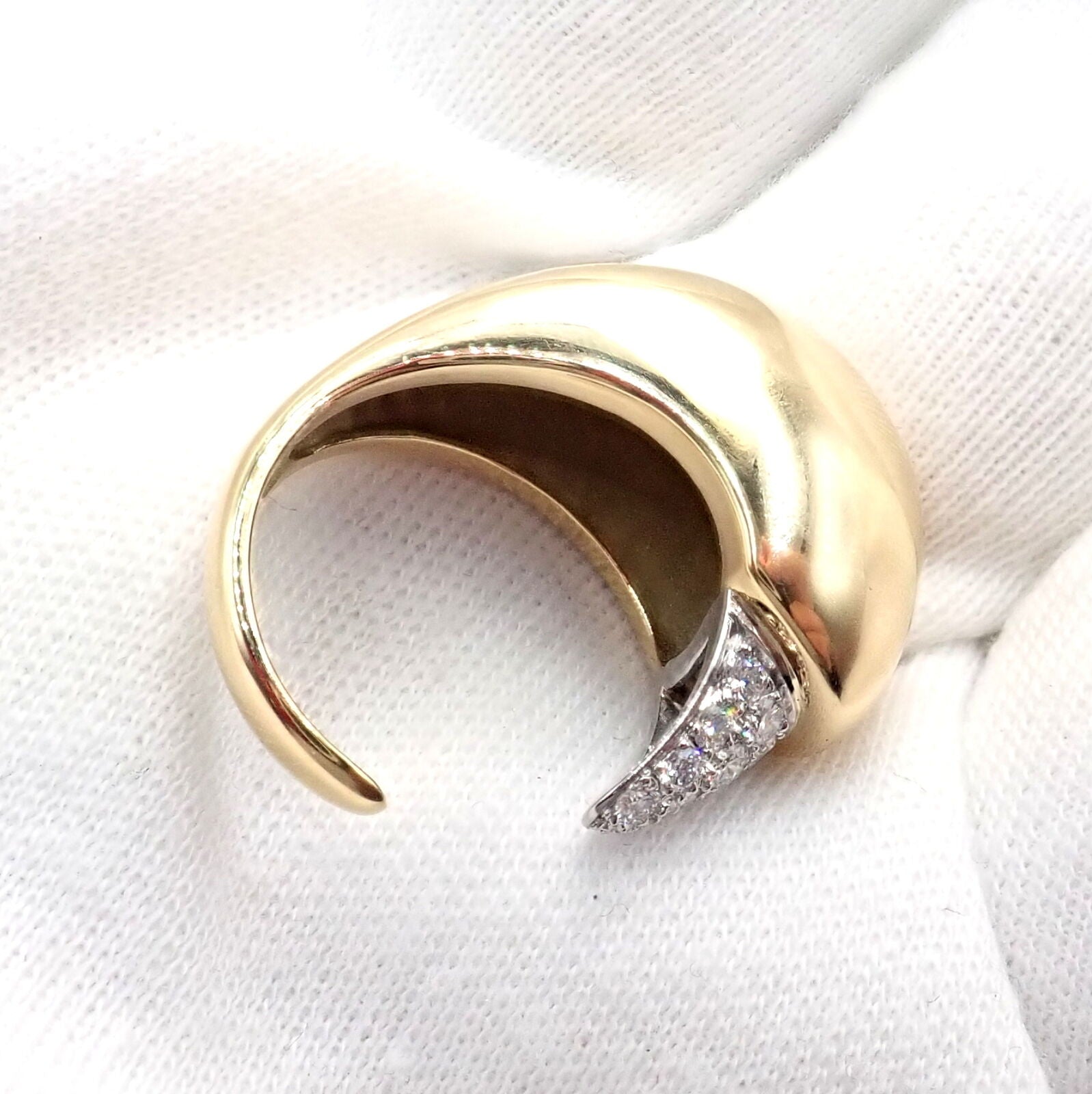 Authentic Tiffany & Co. Elsa Peretti 18k Yellow Gold Diamond Bird Ring - Luxury Jewelry Gift for Women, Perfect for Anniversaries & Special Occasions