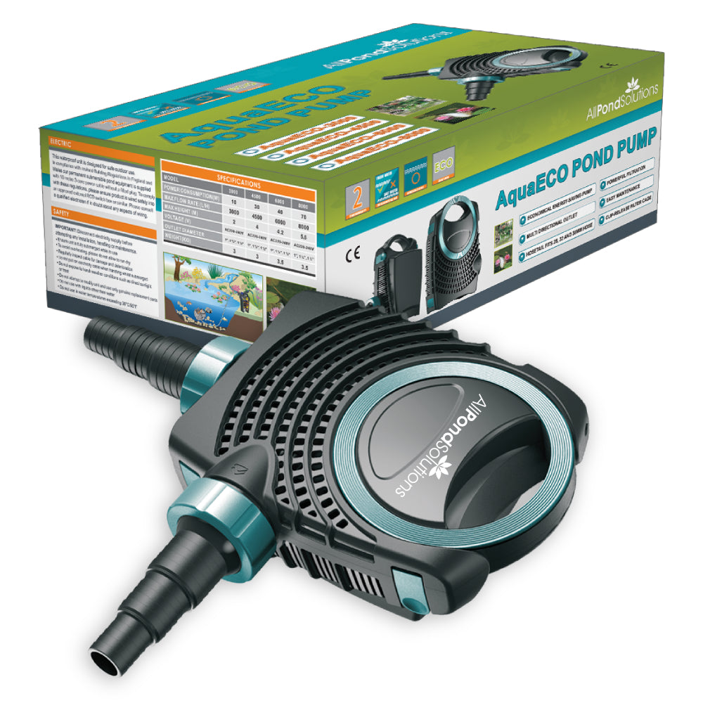 AllPondSolutions 3000 L/H Submersible Pond Pump - AquaECO 3000 High Efficiency Water Pump for Garden Ponds, Fountains & Waterfalls | Perfect for Outdoor Water Features & Fish Tanks