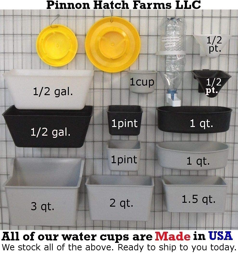 1 Pint (16 oz) Hanging Feed & Water Cage Cups for Birds - Durable 240 Pack in Black - Perfect for Chicken Coops, Aviaries & Pet Cages
