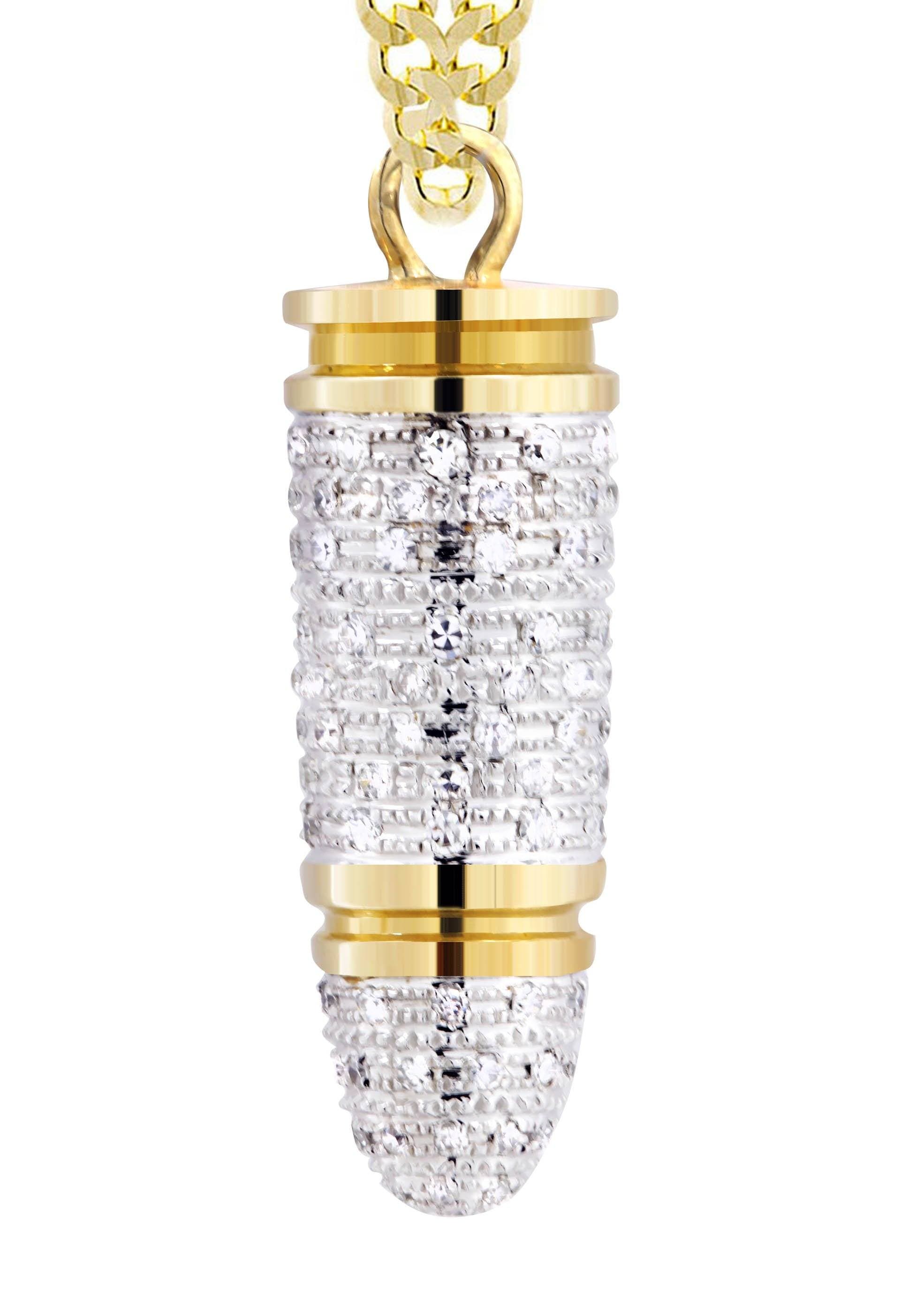 10K Yellow Gold Bullet Diamond Necklace - 1.03 Carats Diamond Pendant for Women | Elegant Jewelry Gift for Birthday, Anniversary & Special Occasions