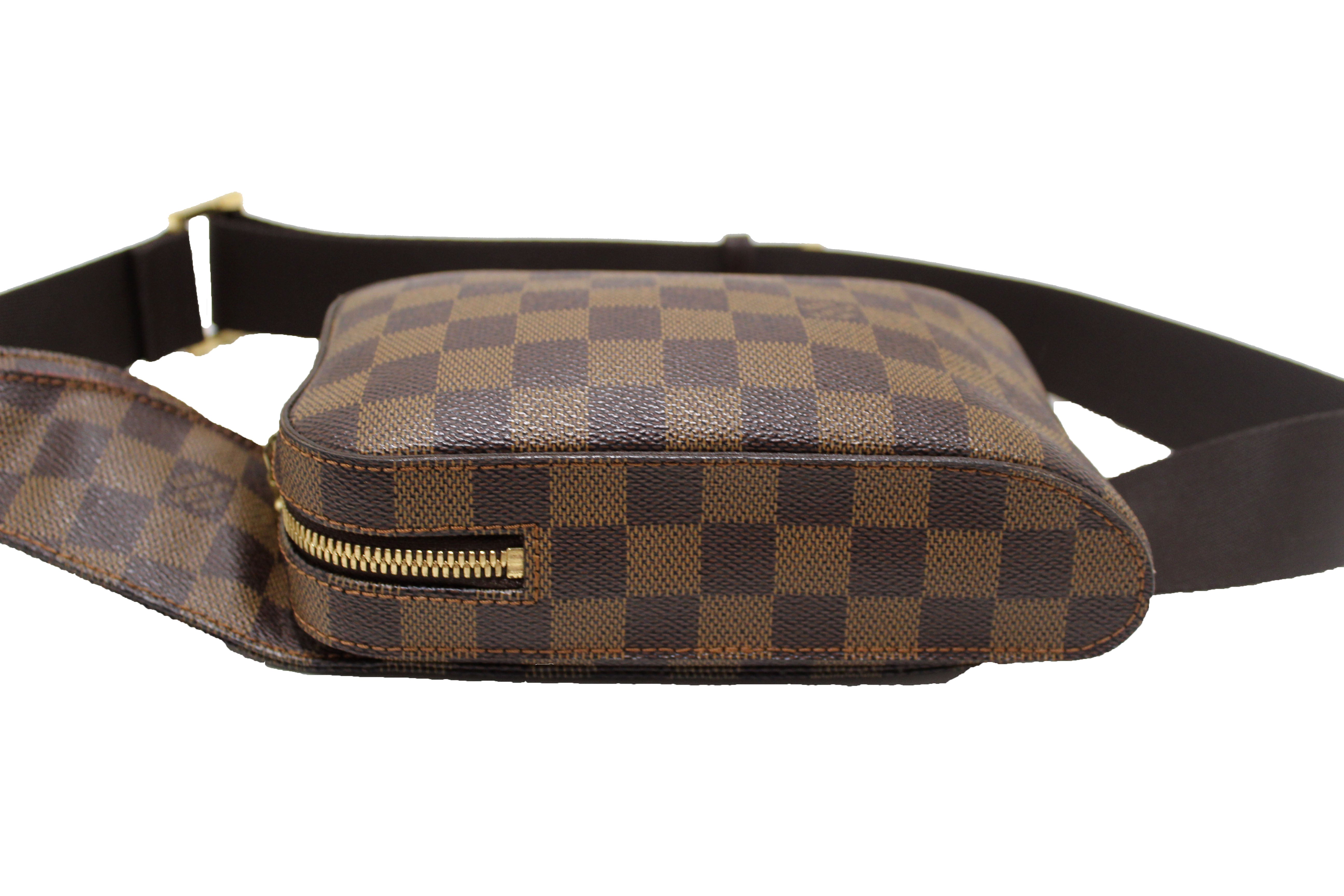 Authentic Louis Vuitton Damier Ebene Geronimos Waist Bag for Men & Women - Luxury Crossbody Fanny Pack - Perfect for Travel, Hiking & Everyday Use