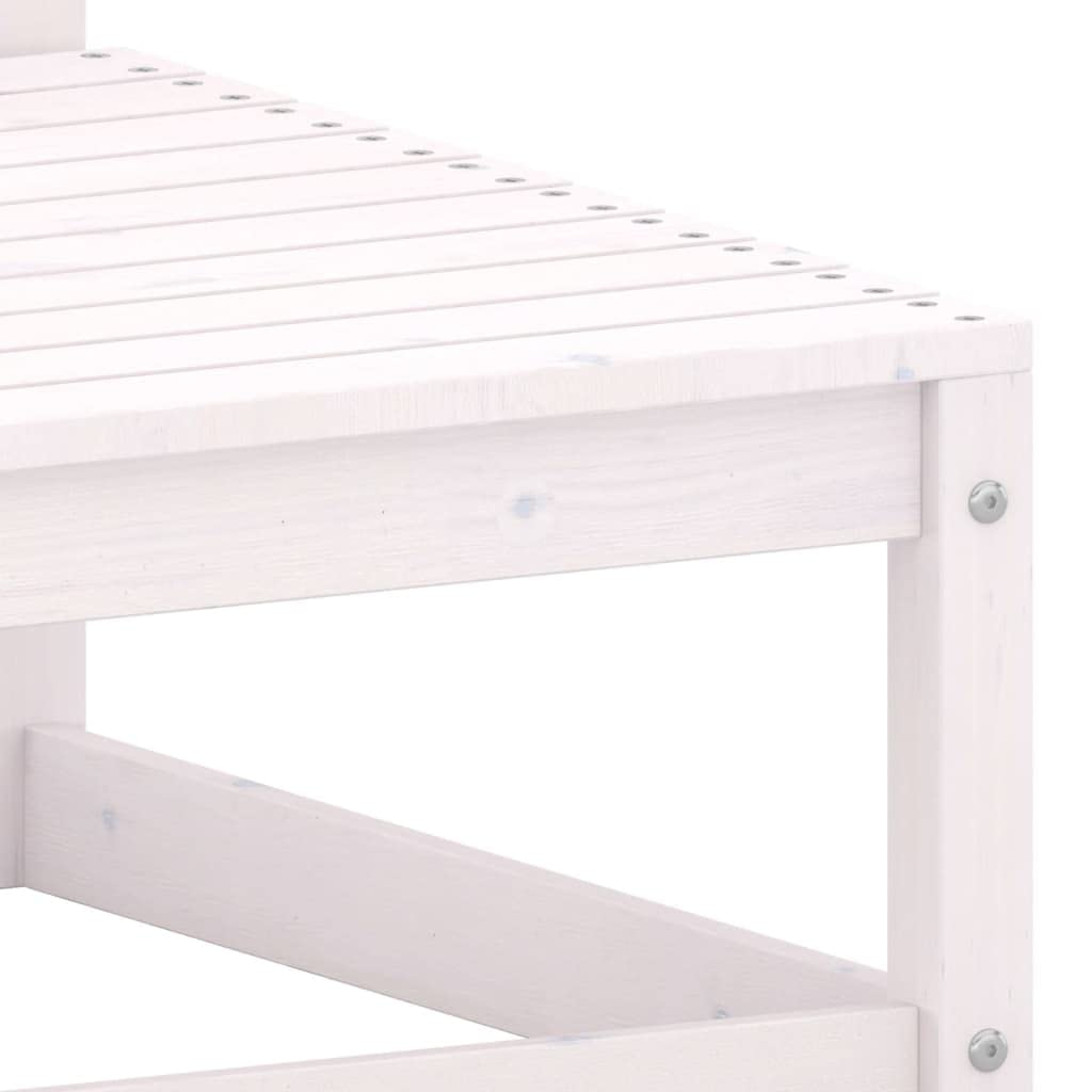 vidaXL Outdoor Patio Footstools Set of 2 - White Solid Pinewood Footrests with Cushions, Stable Durable Garden Furniture | Easy Assembly for Patio, Deck, Poolside & Backyard Relaxation