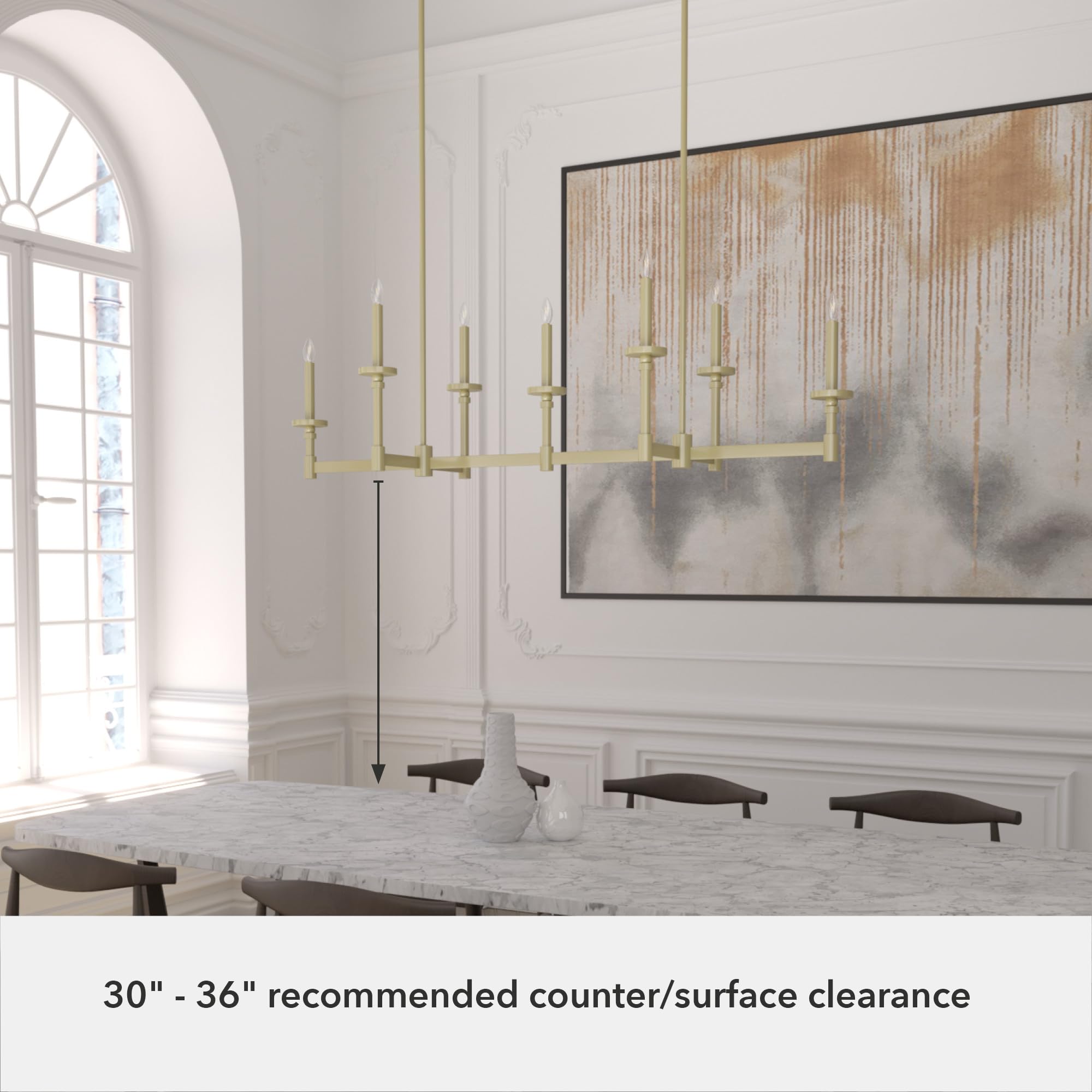 Hunter Fan Company 19055 Briargrove Modern Brass Chandelier - Elegant Ceiling Light Fixture for Living Room, Dining Room & Bedroom Decor