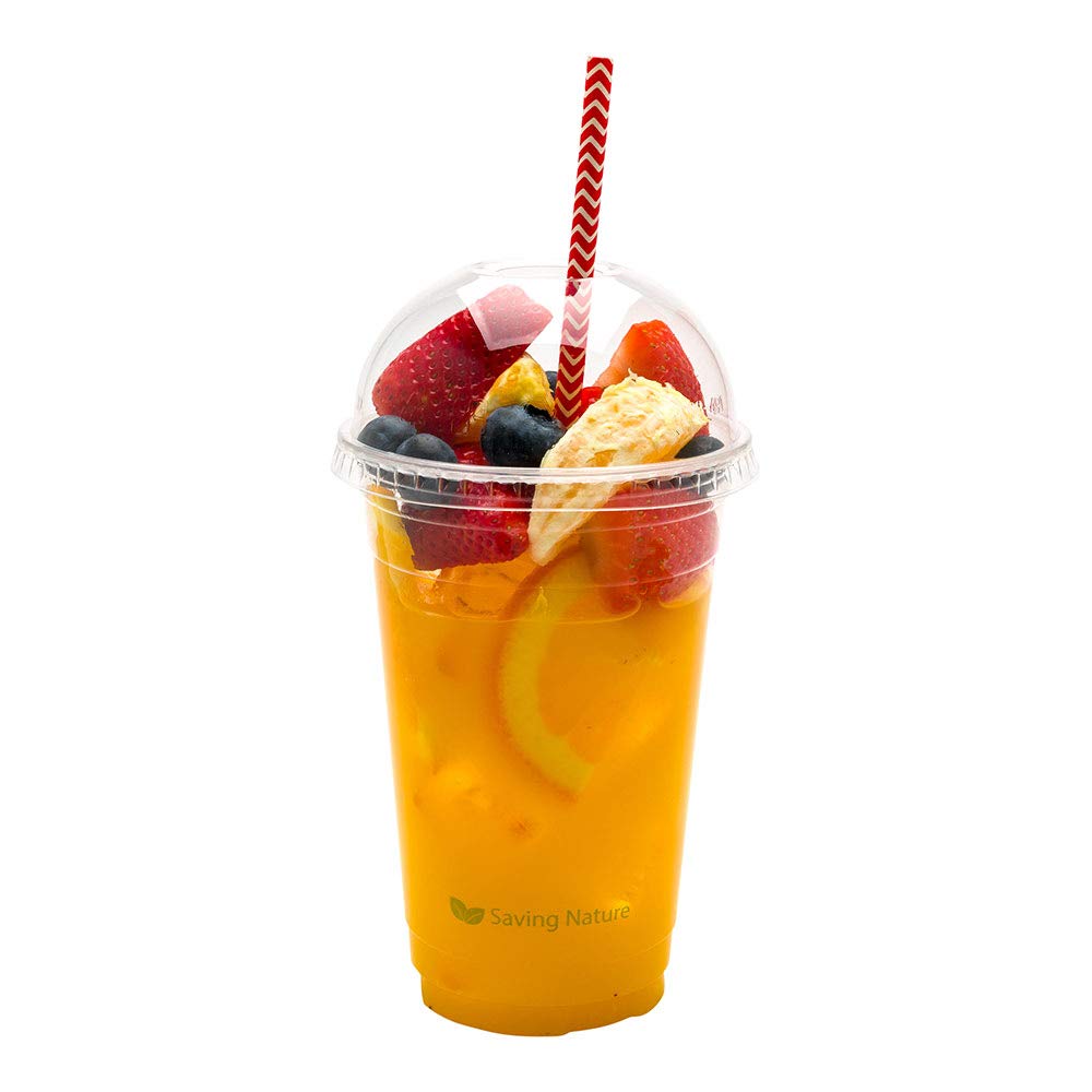 1000-Count Disposable Clear Dome Lids for Cold Drink Cups | Compostable Biodegradable PLA Plastic Lids | Perfect for Juice Shops, Coffee Shops, Delis & Takeout Restaurants | Ideal for Smoothies, Iced Coffee & Bubble Tea To-Go