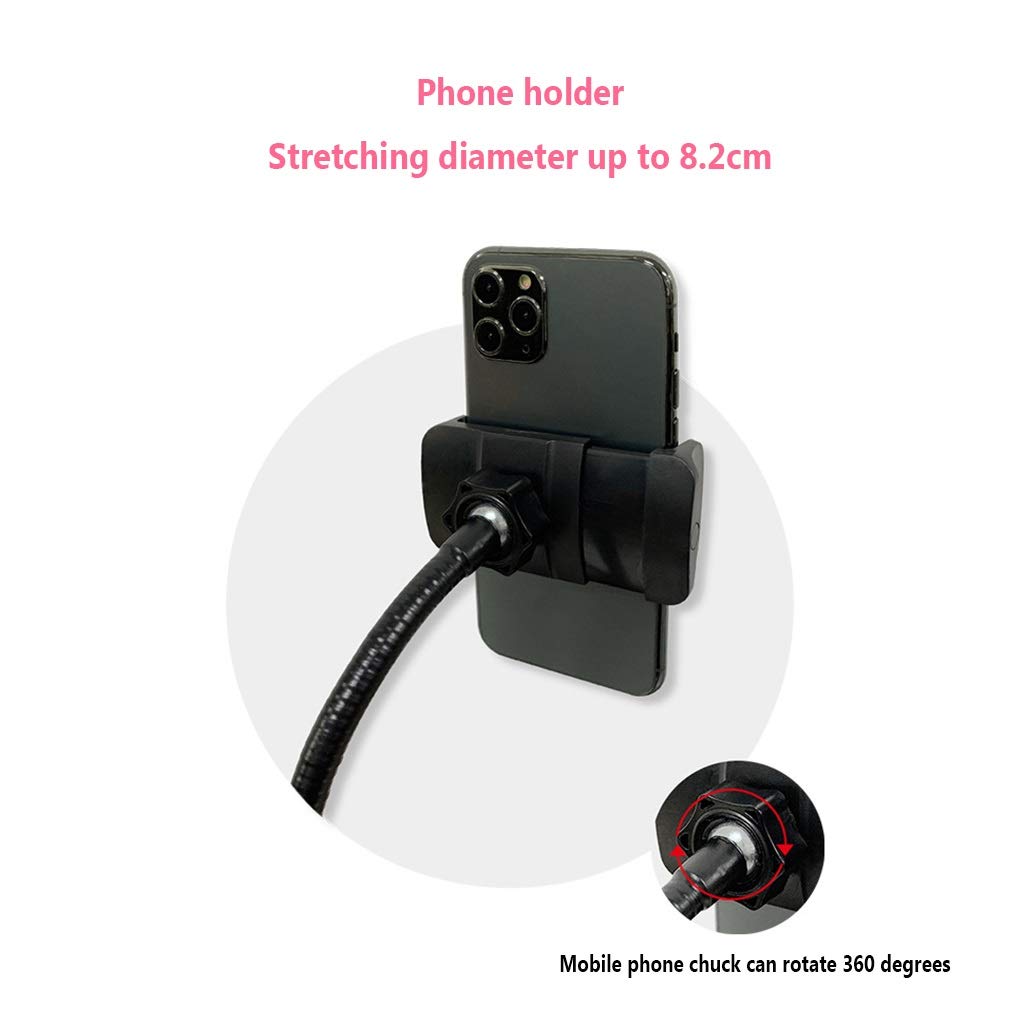 Adjustable LED Ring Light with Phone Holder - 3000K to 5000K Color Temperature, 360° Flexible Hose Stand for Makeup, Reading, Live Streaming & Video Conferencing