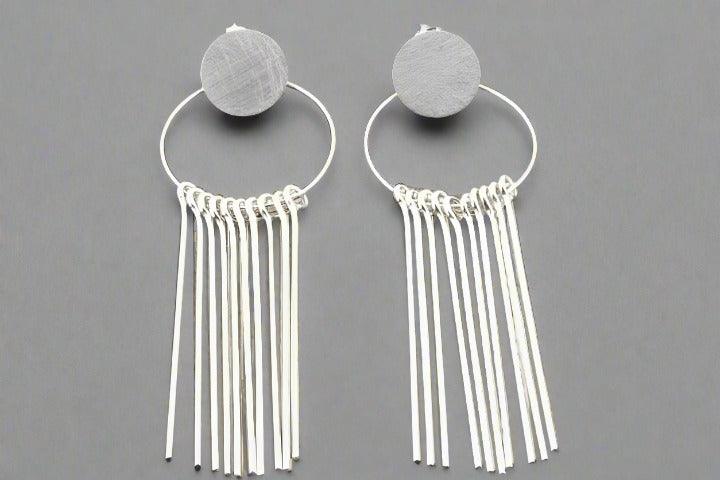 Elegant Silver Circle & 10 Drop Earrings for Women - Trendy Dangle Earrings for Party, Wedding & Everyday Wear