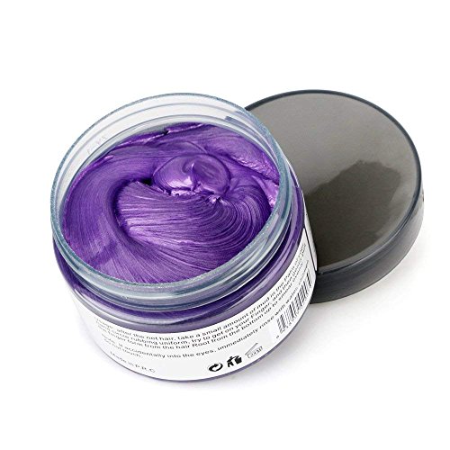 Temporary DIY Hair Color Wax - Natural Hair Color Cream for Men & Women (4.23 oz) | Purple Instant Hair Pomade for Quick Styling | Perfect for Parties, Cosplay & Daily Fashion Looks