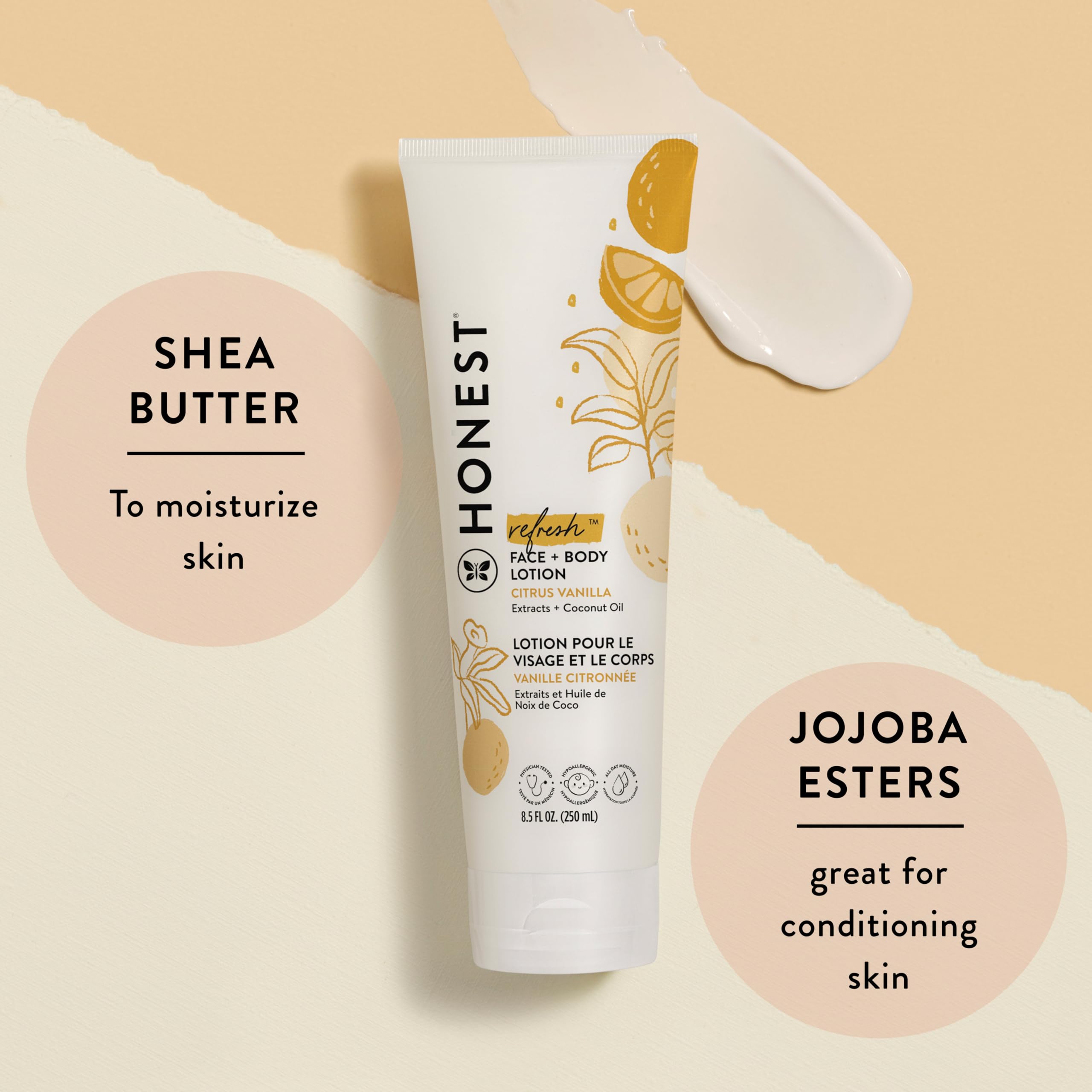 The Honest Company 2-in-1 Cleansing Shampoo + Body Wash and Face + Body Lotion Bundle | Gentle for Baby | Naturally Derived | Citrus Vanilla Refresh, 18.5 fl oz | Perfect for Newborns & Sensitive Skin | Daily Bath & Skincare Routine