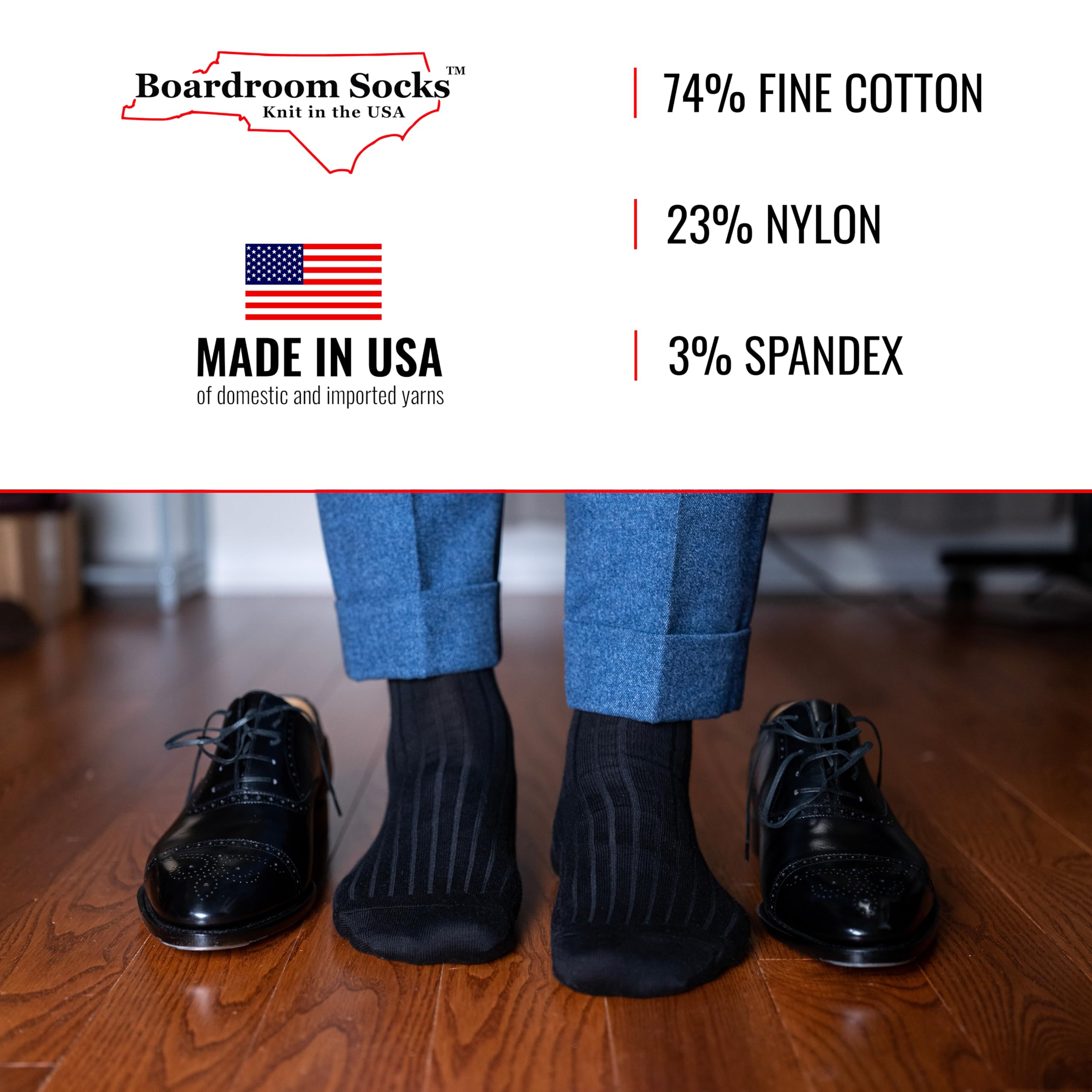 Premium Cotton Dress Socks for Men - Soft & Comfortable Business Casual Socks - Breathable Mid-Calf Formal Socks by Boardroom Socks - Perfect for Office, Wedding & Professional Occasions