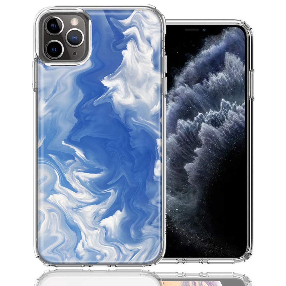 Premium Double Layer Shockproof Phone Case for Apple iPhone 11 Pro - Sky Blue Swirl Design | Slim Protective Cover with Raised Bezels | Perfect for Everyday Use, Travel & Outdoor Activities