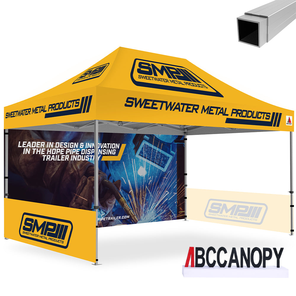 ABCCANOPY 10x10/10x15/10x20 Custom Aluminum Pop Up Canopy Tent - Heavy Duty Commercial Shelter for Outdoor Events, Farmers Markets & Tailgating (S3 Professional Series)