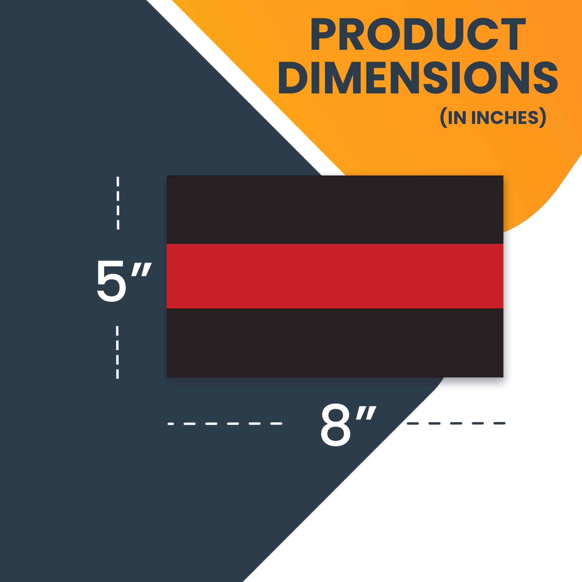 Thin Red Line Magnet Decal 5x8 Inches - Heavy Duty Automotive Magnet for Car, Truck & SUV - Black & Red Firefighter Support Decal - Perfect for Showing Support on Vehicles, Lockers & Metal Surfaces