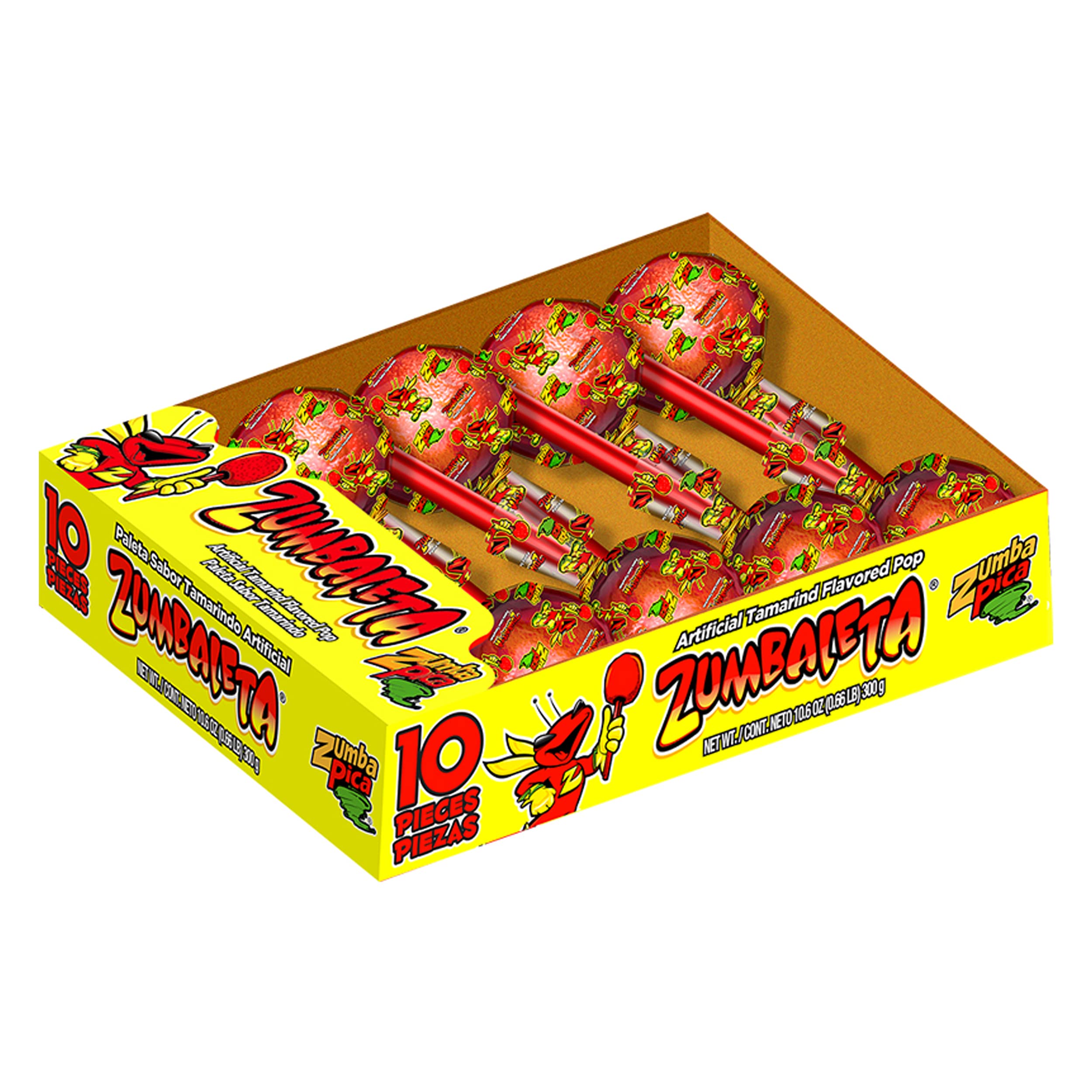 Zumba Pica Tamarind Mexican Candy - 10 Pack (1.06oz Each) | Authentic Spicy & Sweet Tamarind Treat | Perfect for Parties, Snacking & Mexican Cuisine Gifts