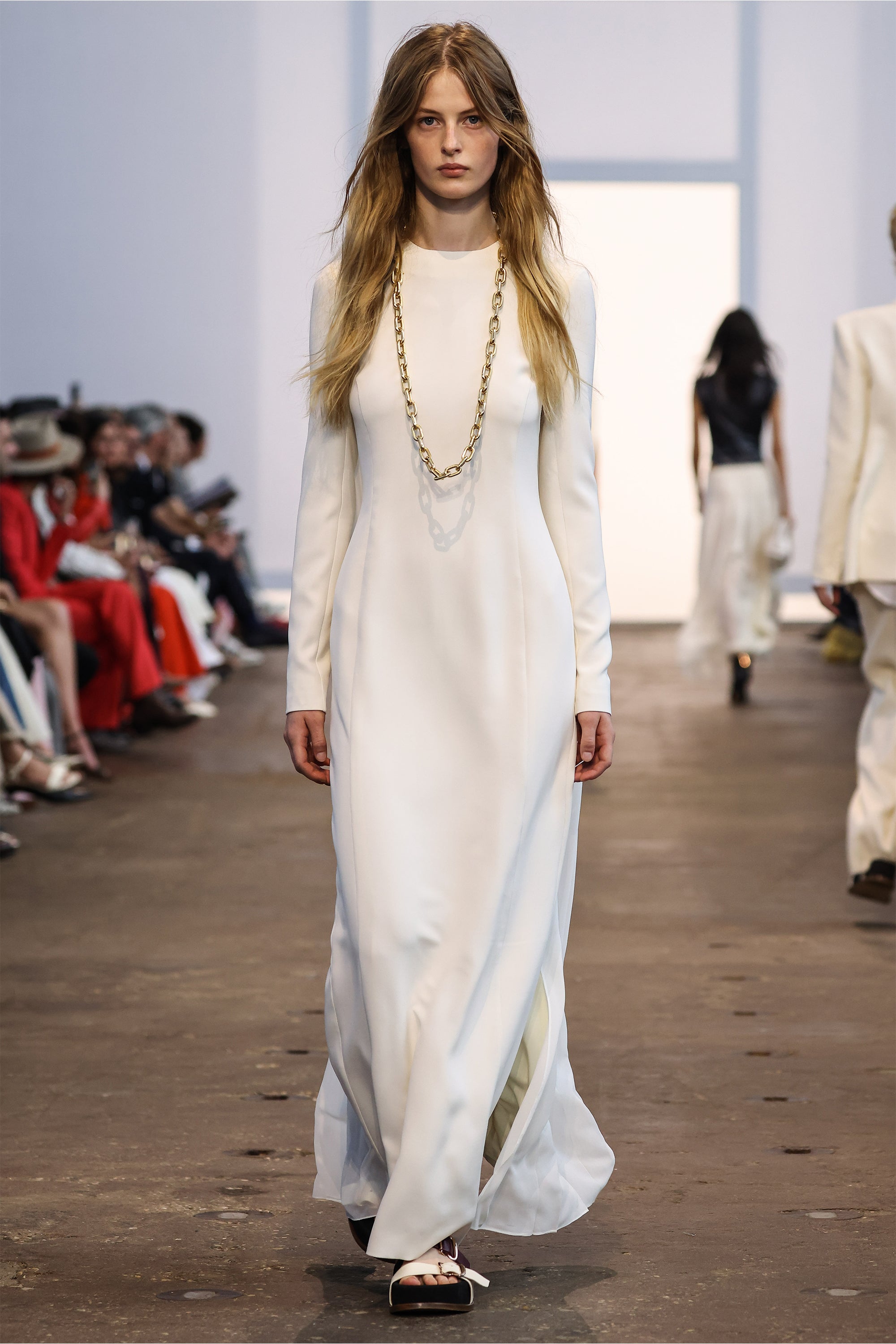 Carlota Ivory Silk Wool Cady Draped Maxi Gown - Elegant Formal Dress for Weddings, Galas & Evening Events