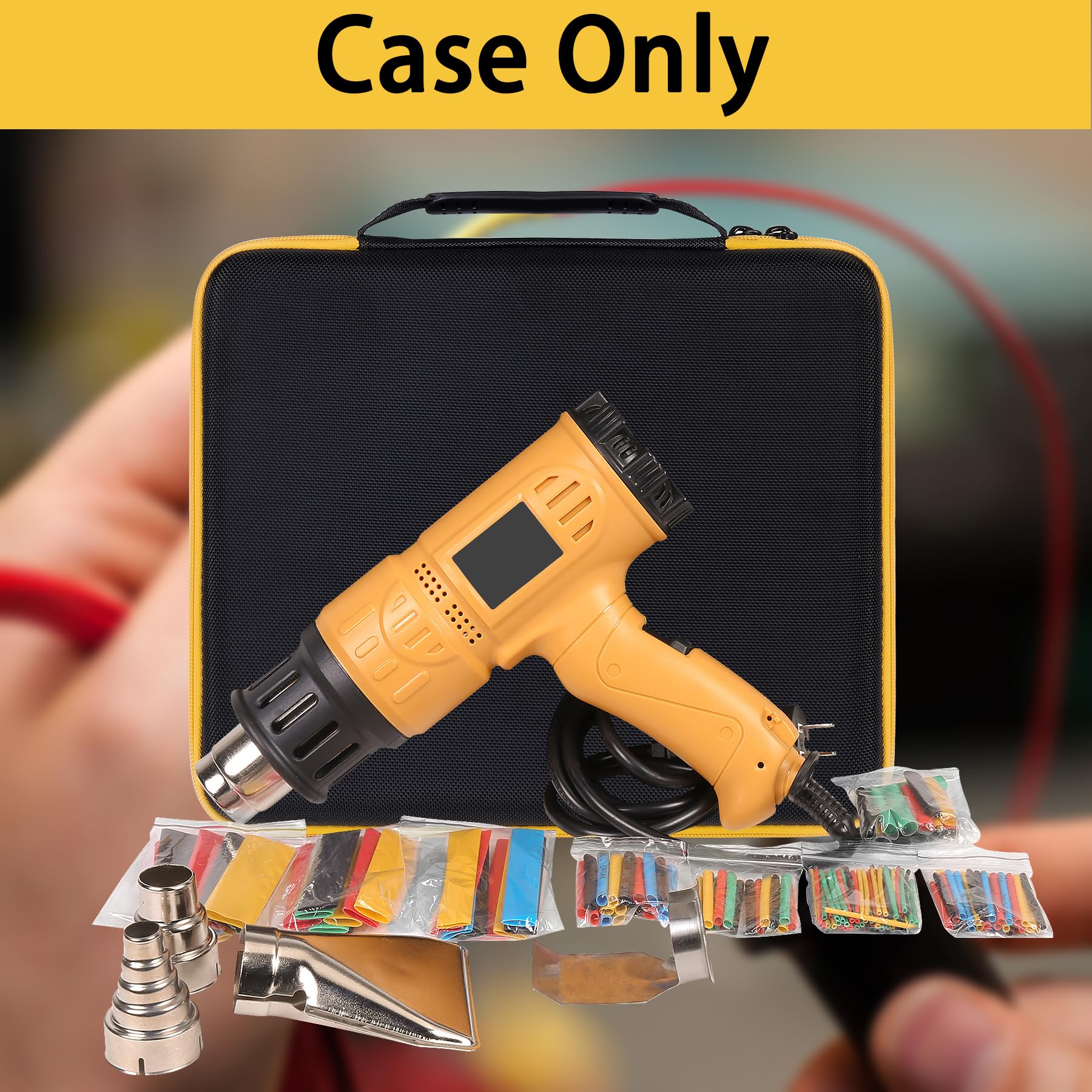 Aenllosi Heavy Duty Hard Carrying Case Replacement for SEEKONE 1800W Heat Gun - Durable Hot Air Gun Kit with Variable Temperature Control & 165PCS Heat Shrink Tubes - Perfect for DIY Projects, Electronics Repair, and Home Improvement