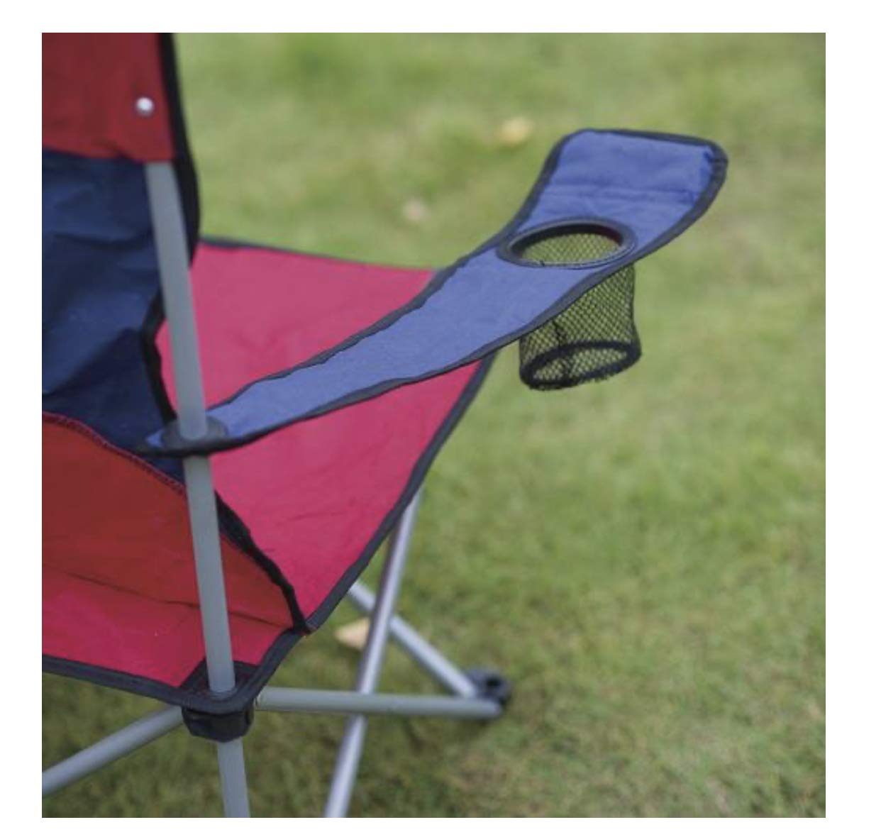 Patriotic Folding Quad Patio Chair - Heavy Duty Outdoor Camping Chairs with Cup Holder - Perfect for Backyard, Beach, Picnics & Tailgating