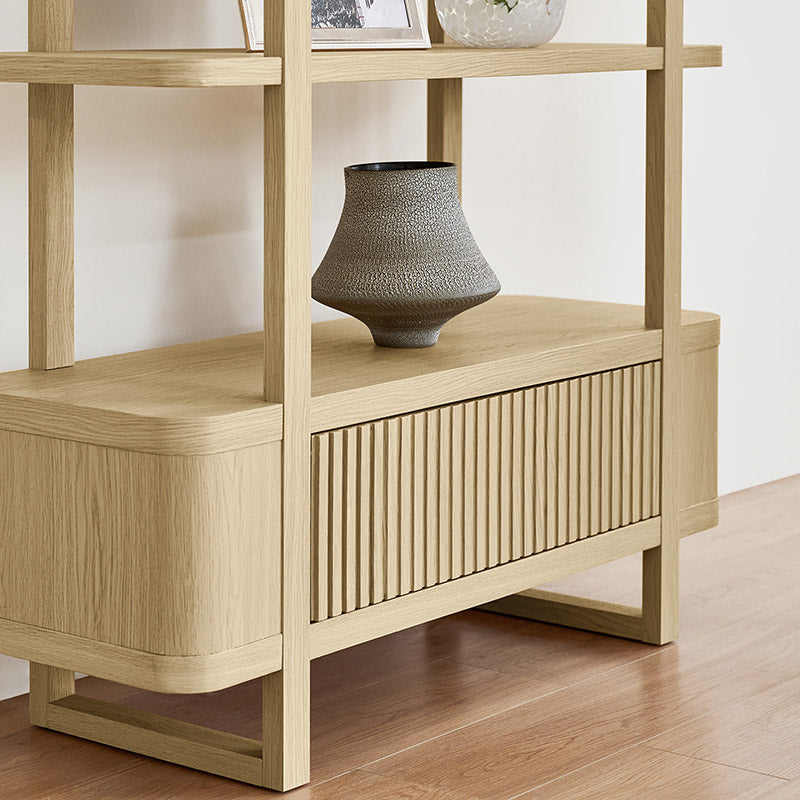 Modern Wood Bookshelf with Cabinet Storage - Stylish Home Office & Living Room Organizer for Books, Decor & Essentials | Durable & Space-Saving Design
