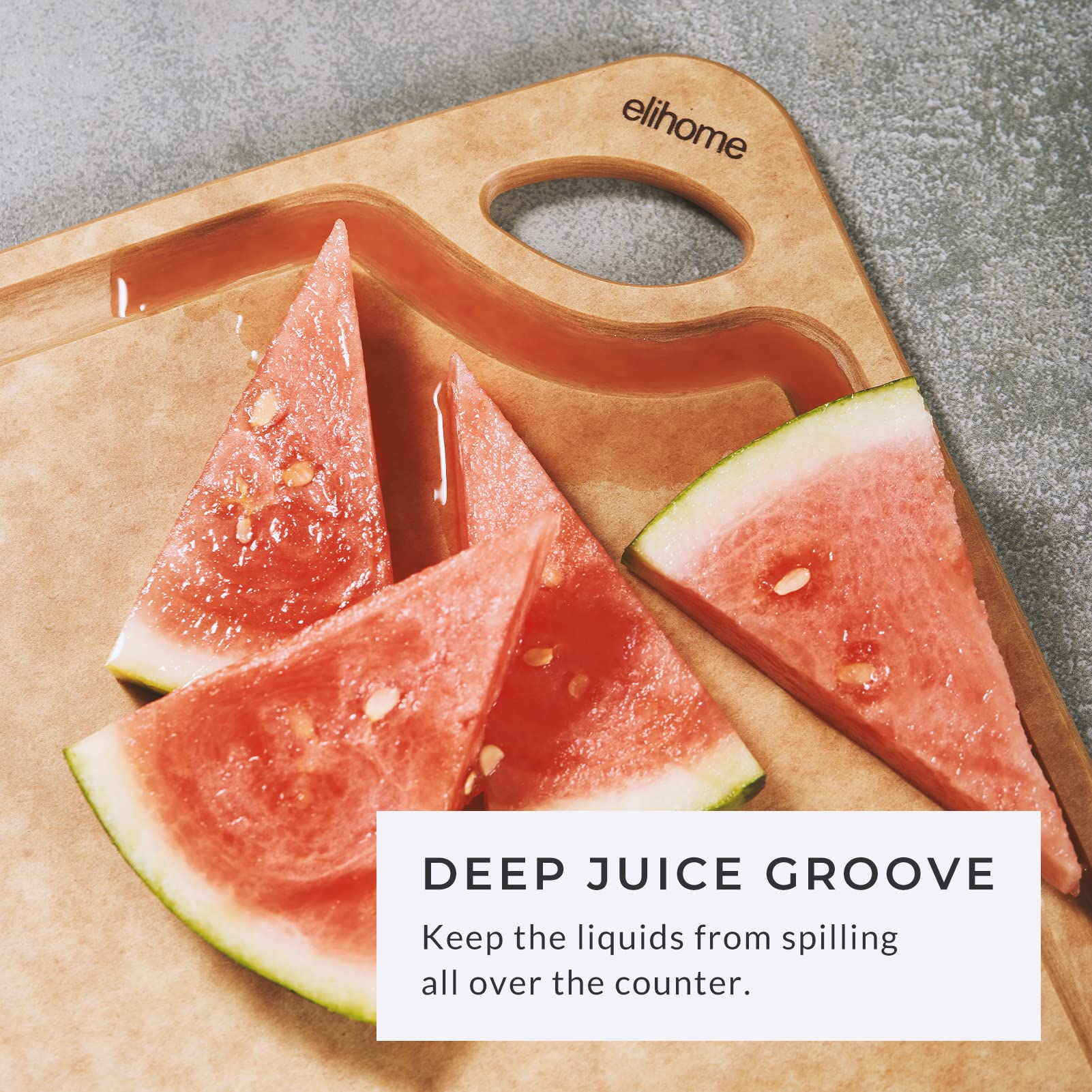 Premium 4-in-1 Wood Fiber Cutting Board Set - Non-Porous, BPA Free & Dishwasher Safe - Eco-Friendly Kitchen Chopping Boards with Juice Grooves & Ergonomic Handles - Perfect for Meal Prep, Slicing Meat, Vegetables & Fruits - Made in USA