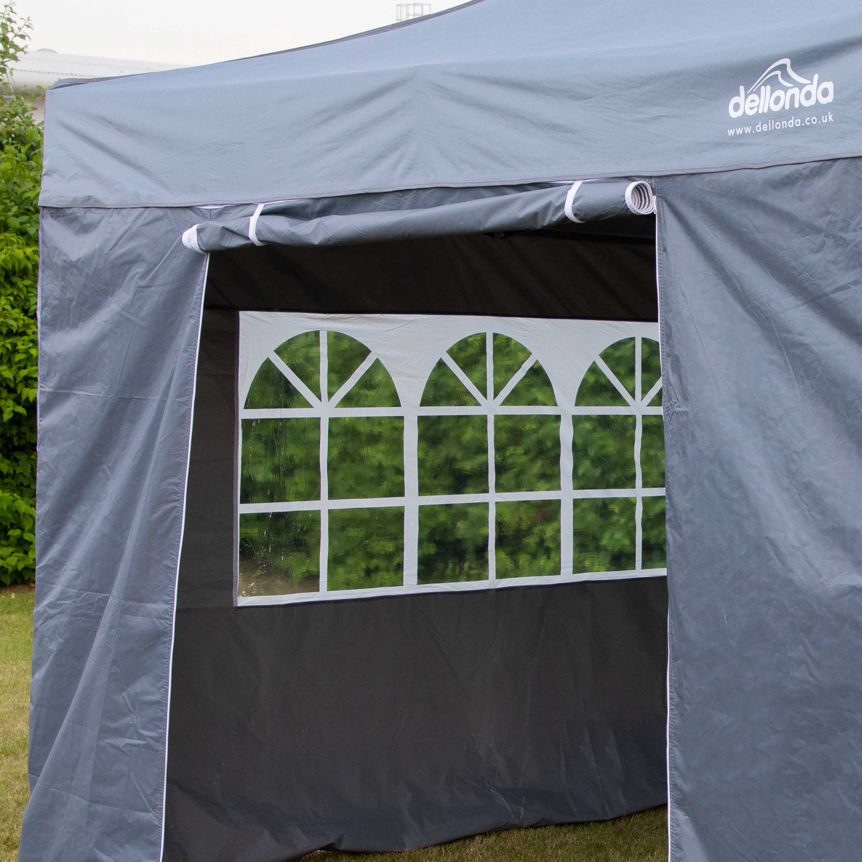 Premium 3x3m Pop Up Gazebo with Side Walls - Water Resistant, Portable Canopy Tent with Carry Bag, Rope, Stakes & Weight Bags - Grey (DG167) - Perfect for Camping, Backyard Parties, and Outdoor Events