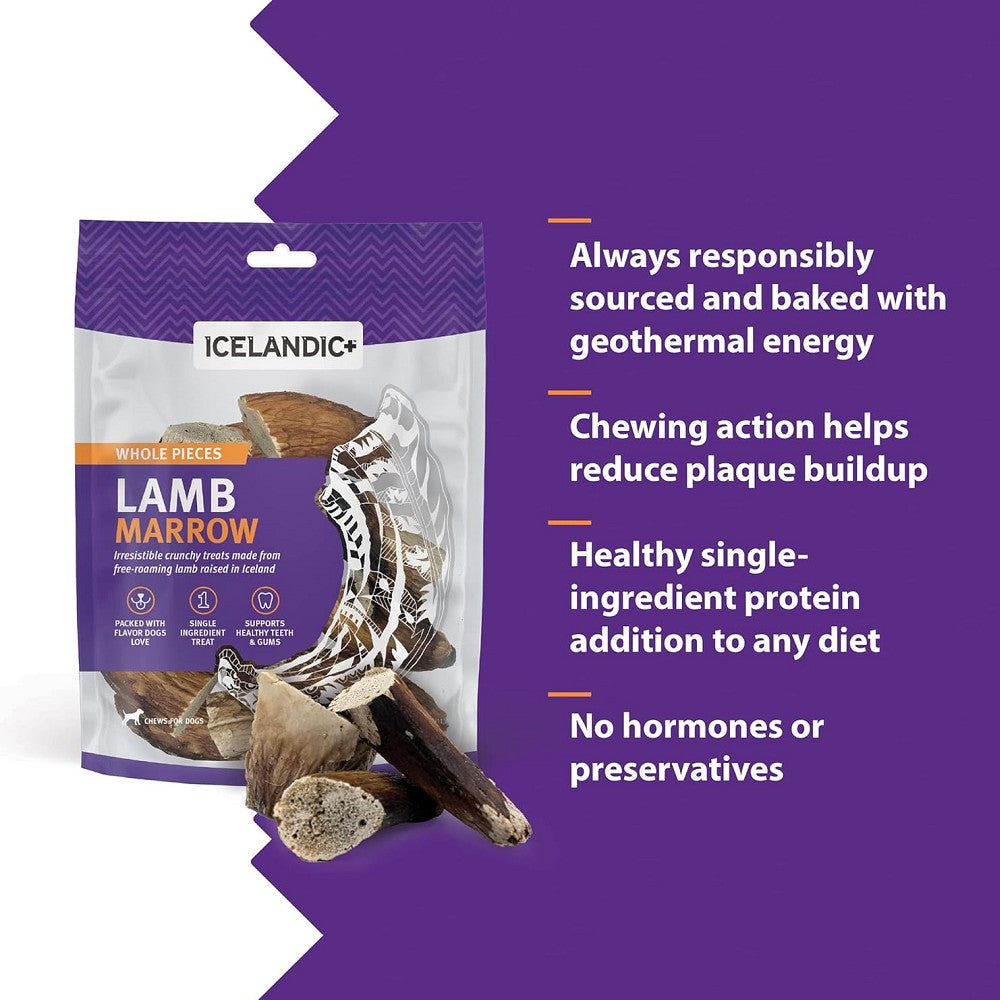 Premium Lamb Marrow Whole Pieces Dog Treats - All-Natural, High-Protein Chews for Dogs - Perfect for Training, Dental Health & Long-Lasting Enjoyment