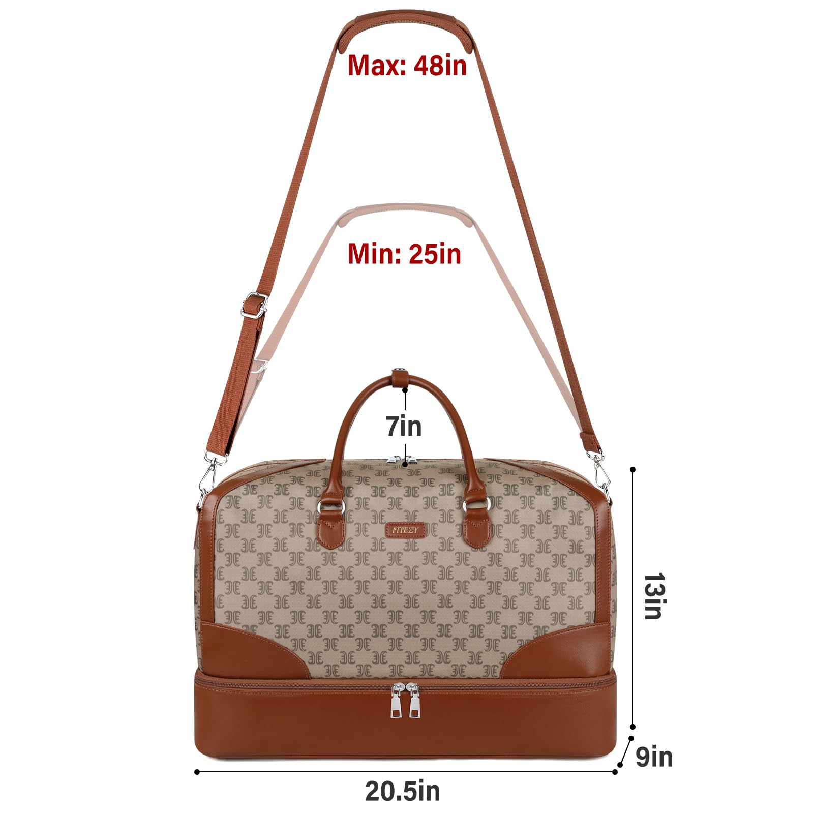 Women's Large Weekender Travel Duffel Bag with Shoe Compartment - Waterproof Nylon Carry-On Overnight Tote for Gym, Beach & Weekend Getaways - Perfect for Travel, Workouts & Short Trips