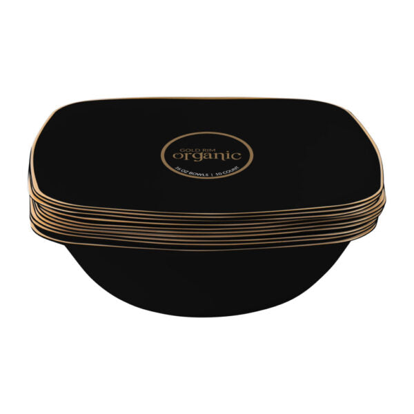 7 Inch Square 16oz Plastic Soup Bowls - 10 Pack BPA-Free Reusable Microwave & Dishwasher Safe Bowls for Soup, Salad, Cereal, Noodles - Eco-Friendly Durable Dinnerware for Home, Restaurant & Catering