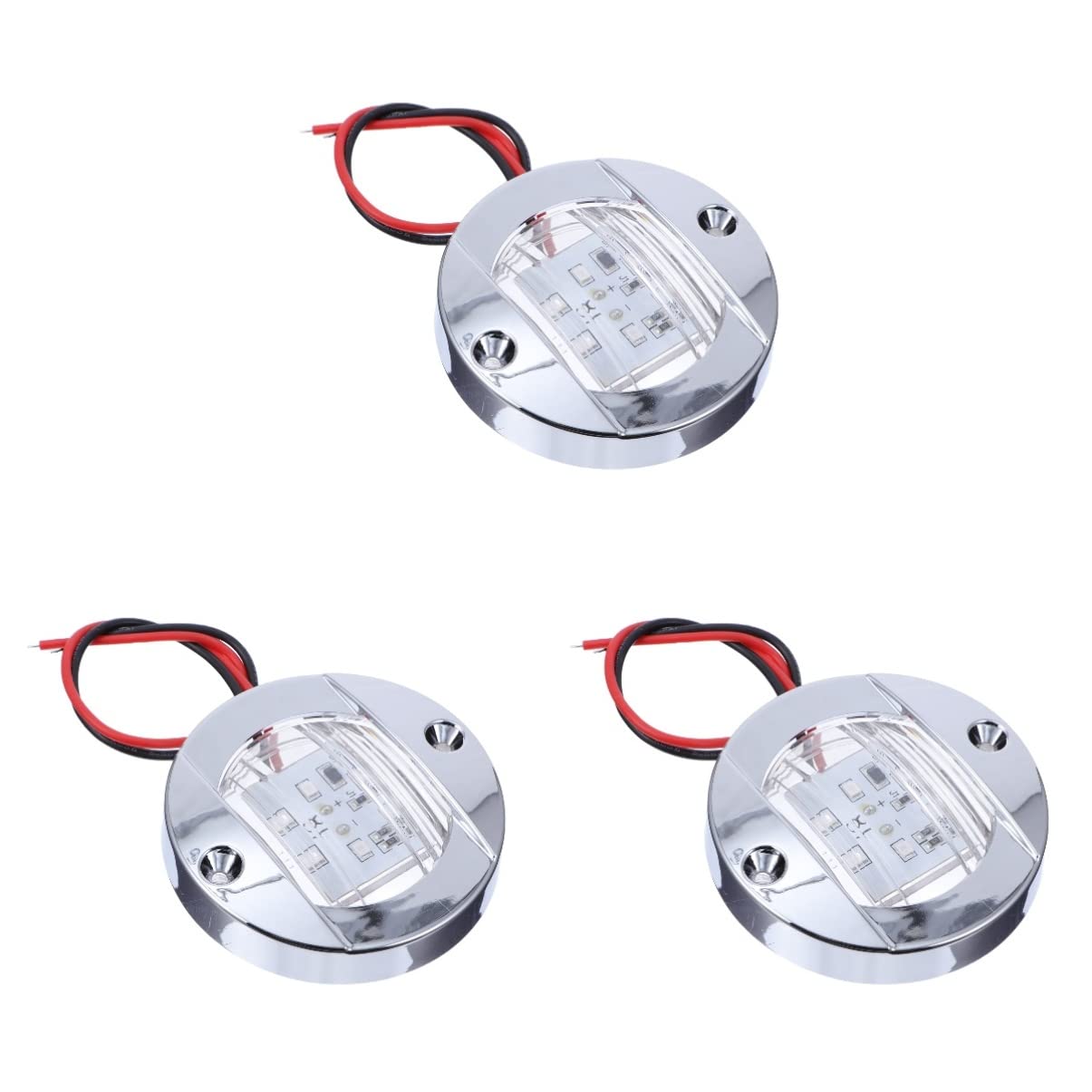 OSALADI 3 Pack LED Side Marker Lights for Trailers - Round Amber Side Marker Light Bulb Replacement - Waterproof & Durable for Trucks, RVs, Boats & Commercial Vehicles - Perfect for Night Driving & Road Safety