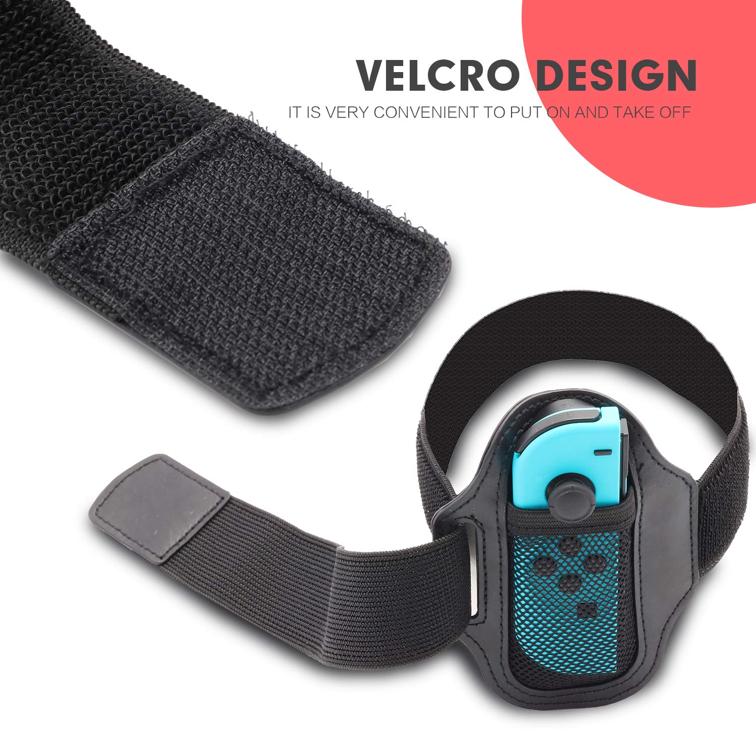HEATFUN Leg Strap for Nintendo Switch Ring Fit Adventure & Switch Sports - 2 Pack Comfortable Adjustable Workout Accessories for Fitness Gaming at Home