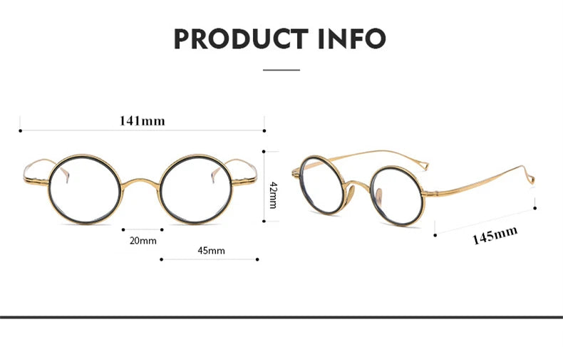 Stylish Unisex Black Titanium Round Full Rim Eyeglasses KM123 - Perfect for Work, Reading & Everyday Fashion