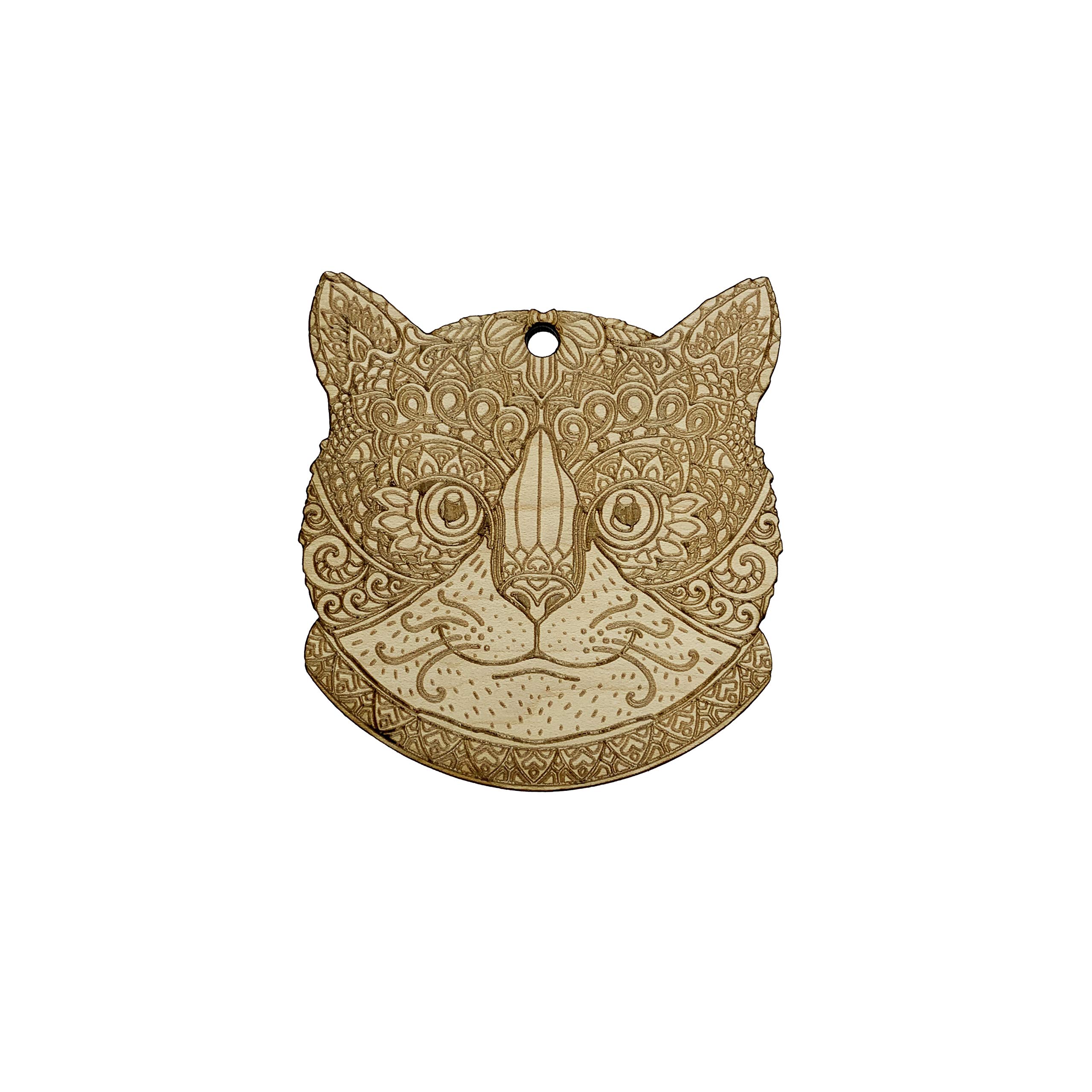 Handmade Raw Wood Cat Ornament - Unique Home Decor for Christmas Tree, Gift, or Shelf Display
