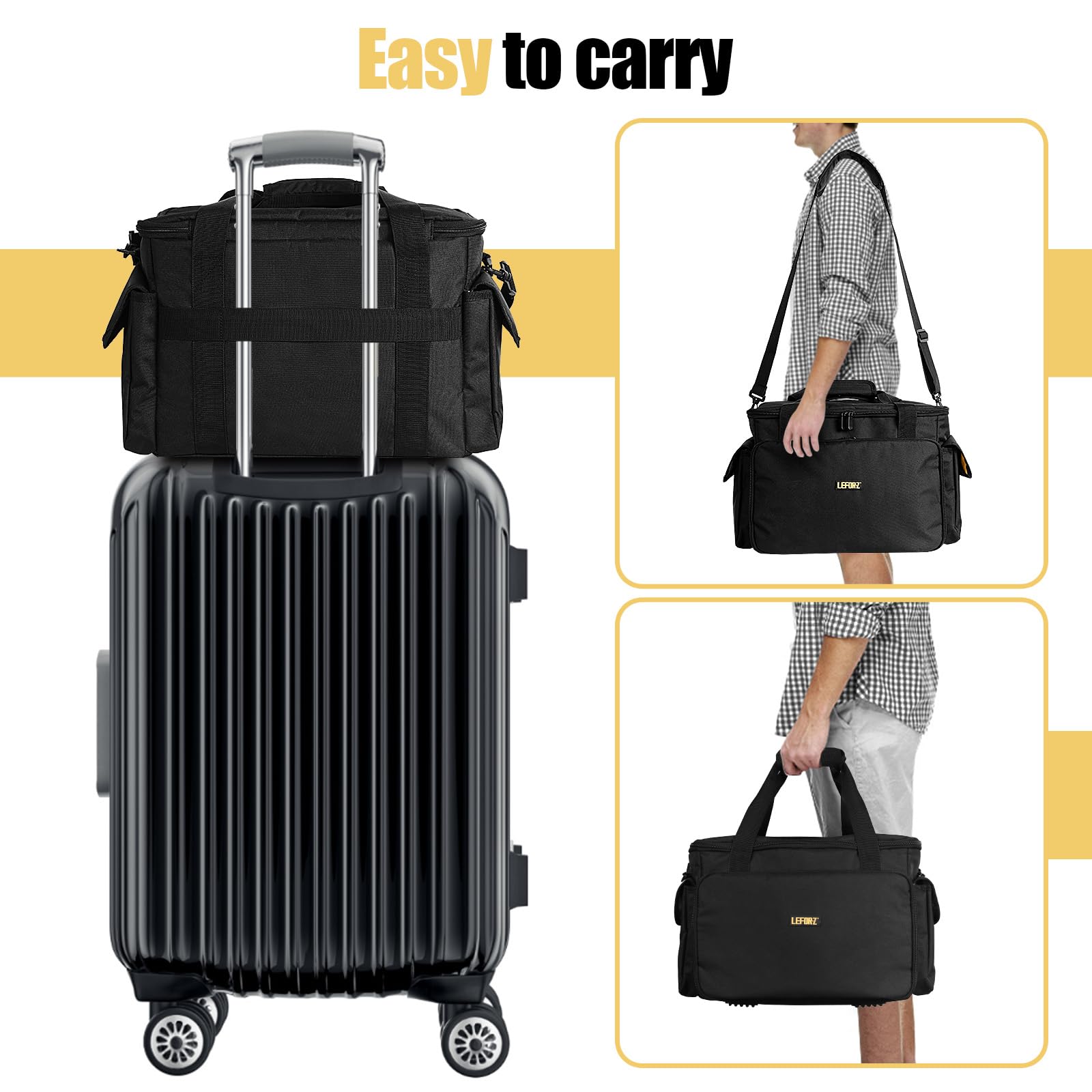 Professional DJ Gear Bag with Detachable Dividers - Travel Music Organizer for Equipment & Accessories | Stage & Studio Use