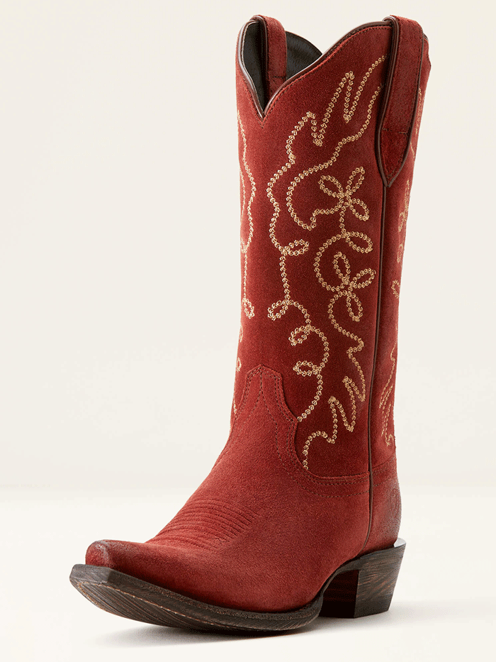 Ariat Women's Jukebox Western Boots - Cayenne Suede Red (Style 10053791) | Comfortable Cowgirl Boots for Country Dancing, Rodeo & Everyday Wear