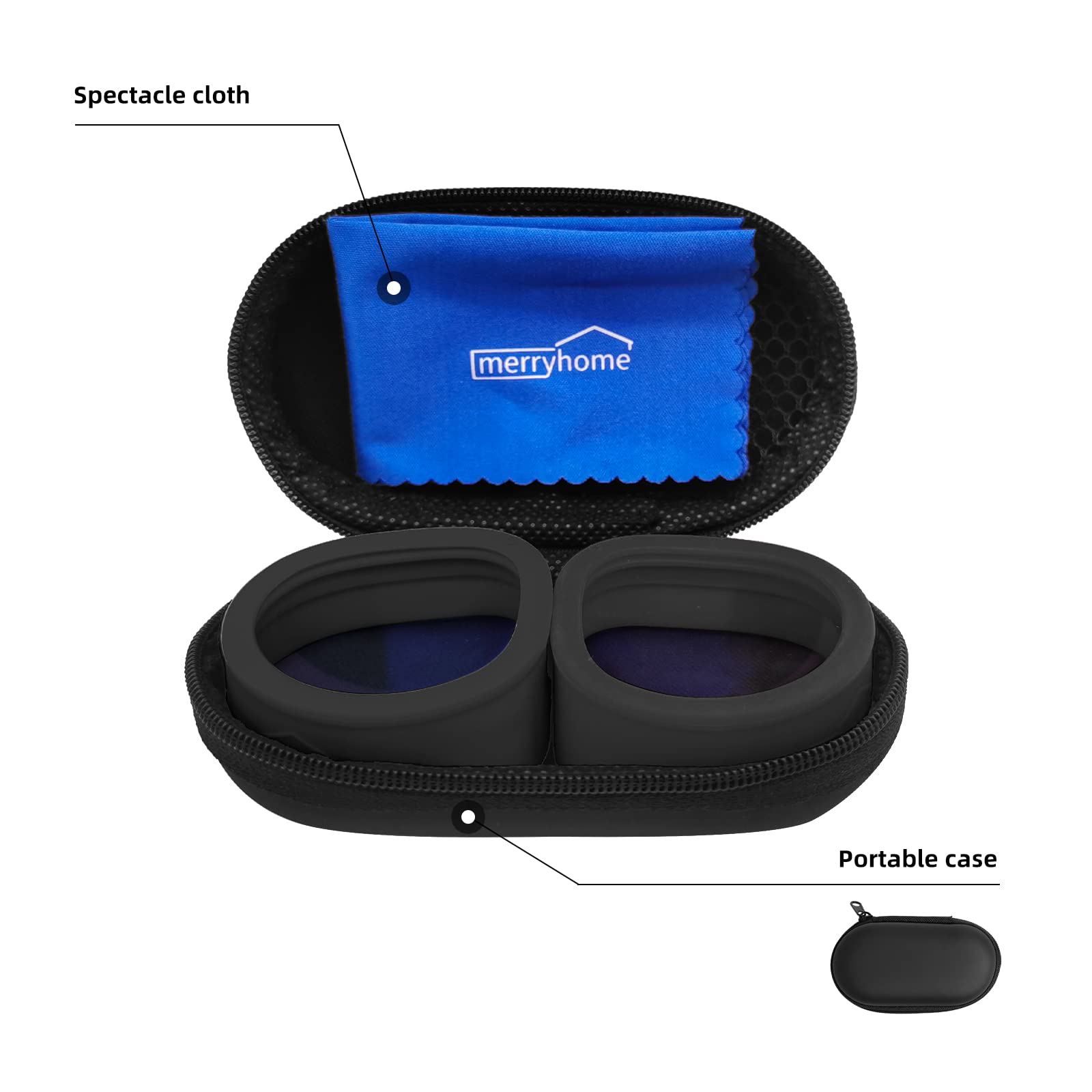 Merryhome VR Lens Protector (1 Pack) - Blue Light Blocking Glasses for Meta Quest 3S/Quest 2 Accessories | Anti-Glare, Dust Protection & Easy Installation (Black) | Perfect for Gaming, VR Workouts & Extended Screen Time