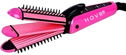 HOVR 3-in-1 Professional Hair Styler - Straightener, Crimper & Curling Iron for Women (Multicolor) | Perfect for Salon-Quality Styling at Home, Travel & Special Occasions