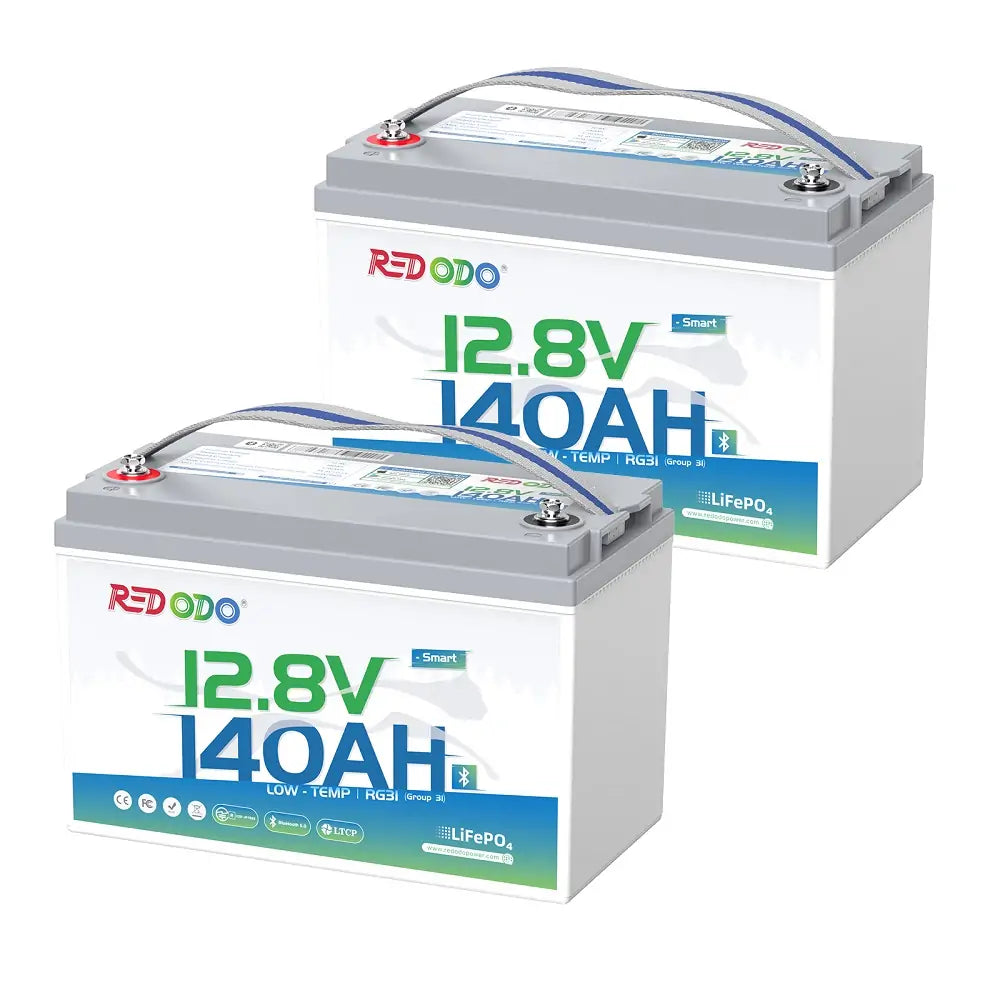 Redodo 12V 140Ah Group 31 Lithium Battery with Bluetooth - 40% More Capacity - Deep Cycle Battery for RV, Marine, Solar Home, Off-Grid Power & Emergency Backup