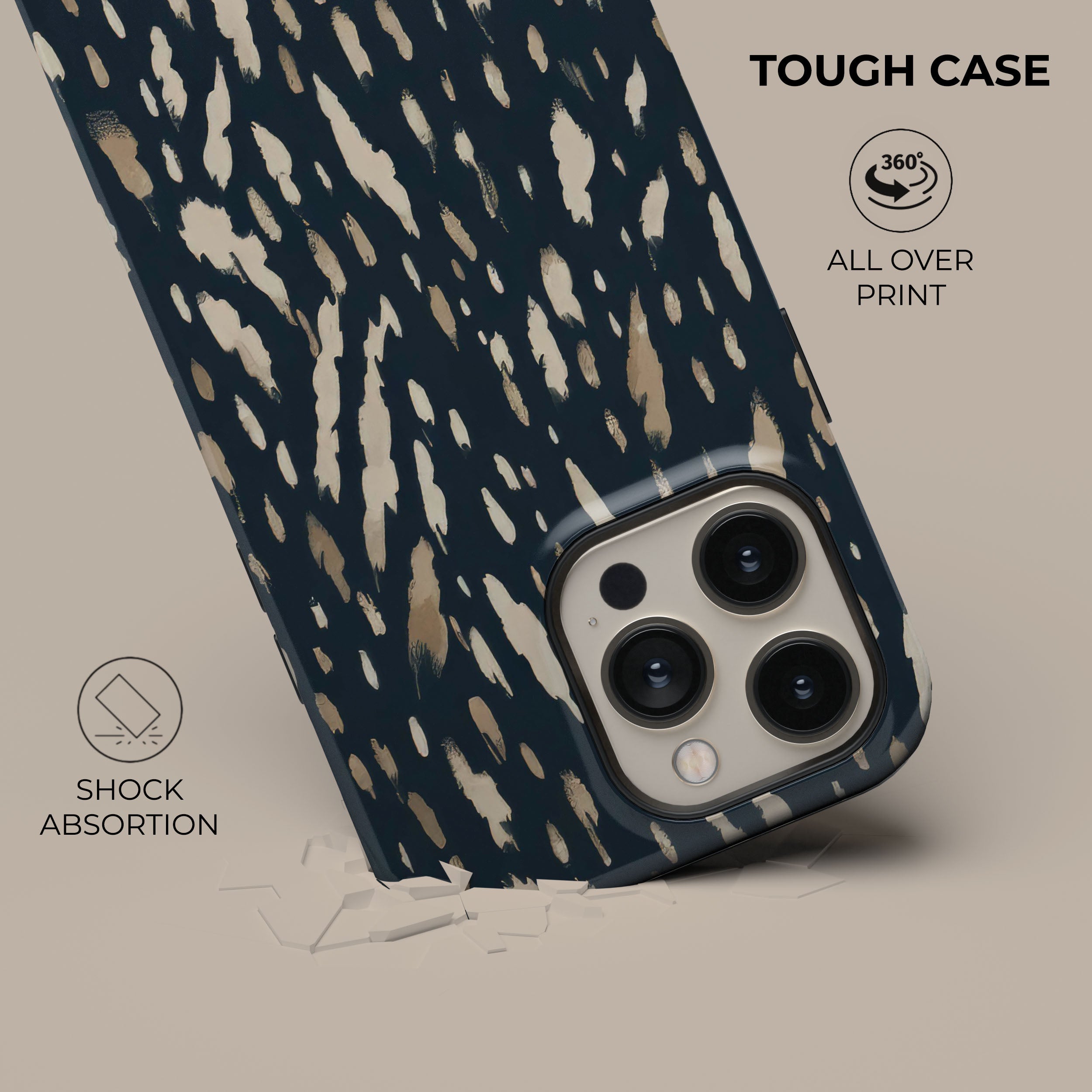 Stylish Indigo Animal Print Phone Case - Durable Protective Cover for iPhone & Samsung - Perfect for Everyday Use, Travel & Gifts