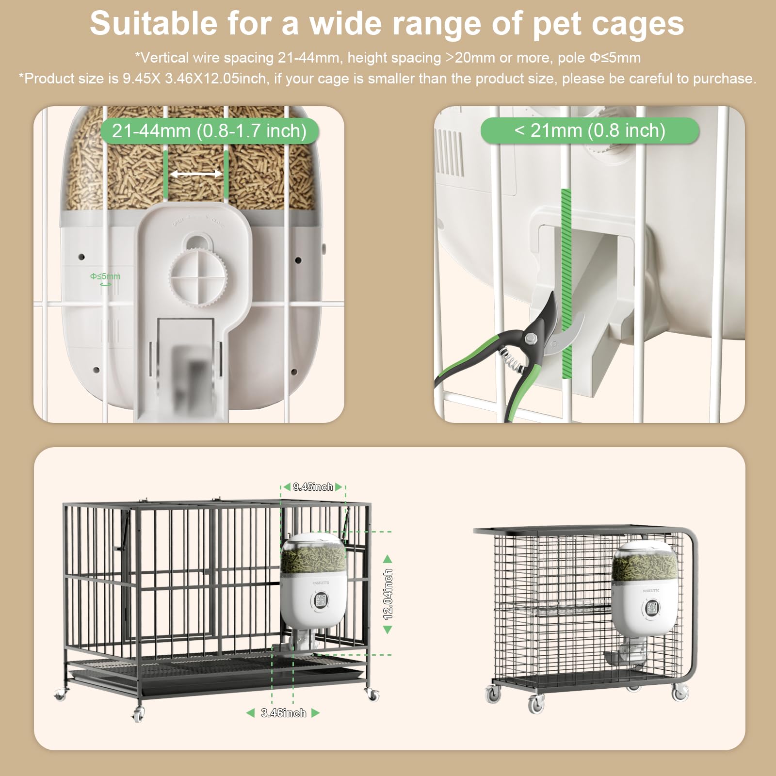 Automatic Rabbit Feeder with Timer - Programmable Pet Food Dispenser for Small Animals (Bunny, Chinchilla, Hedgehog) - 4 Meals Per Day with Portion Control & Desiccant Bag - Perfect for Home, Office, or Travel Use
