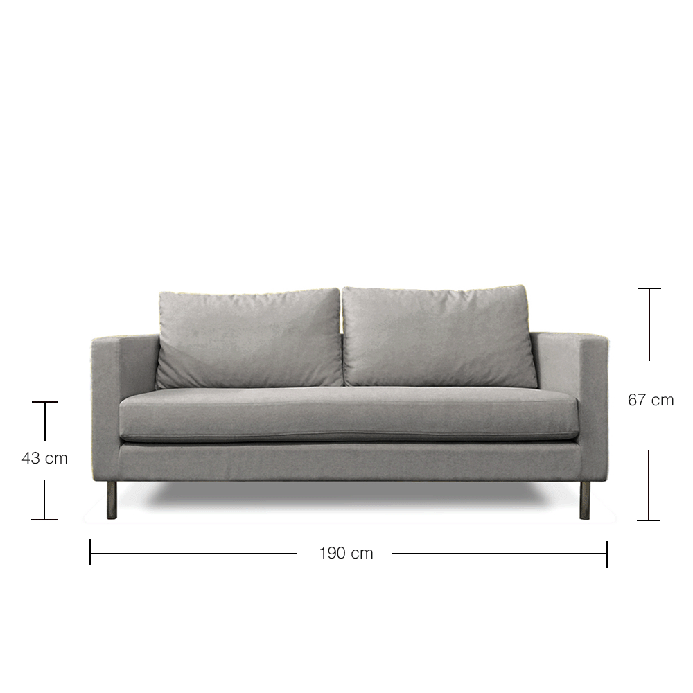 Lexus 2.5 Seater Sofa - Modern Fabric Living Room Couch for Small Spaces, Apartments & Studios | Comfortable Compact Loveseat for Relaxing, Watching TV & Hosting Guests