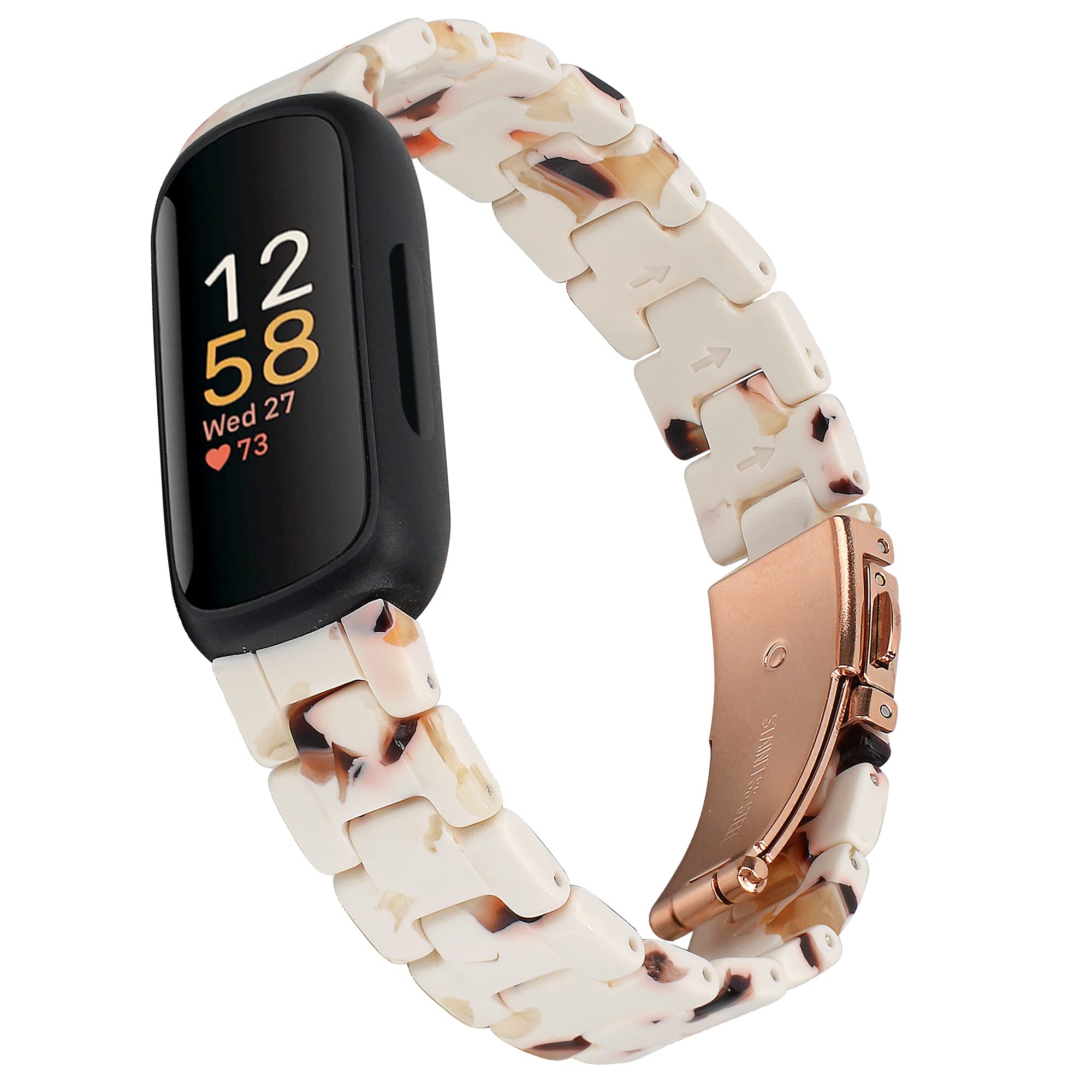 Fitbit Inspire 3 Watch Band - Lightweight Adjustable Resin Strap for Women & Men | Gym & Daily Wear